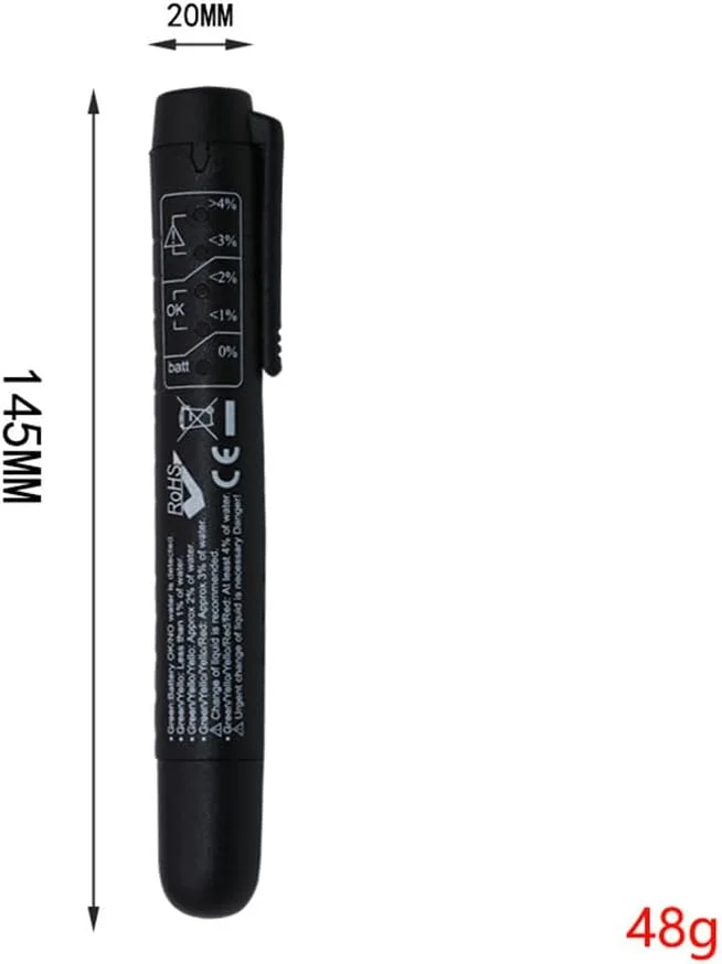 قلم تست مایع روغن ترمز، آنالایزر رطوبت روغن هیدرولیک با 5 نشانگر LED، ابزار تست تشخیصی ترمز اتوماتیک، لوازم جانبی خودرو (بدون باتری) قلم تست مایع روغن ترمز، آنالایزر رطوبت روغن هیدرولیک با 5 نشانگر LED، ابزار تست تشخیصی ترمز اتوماتیک، لوازم جانبی خودرو (بدون باتری)