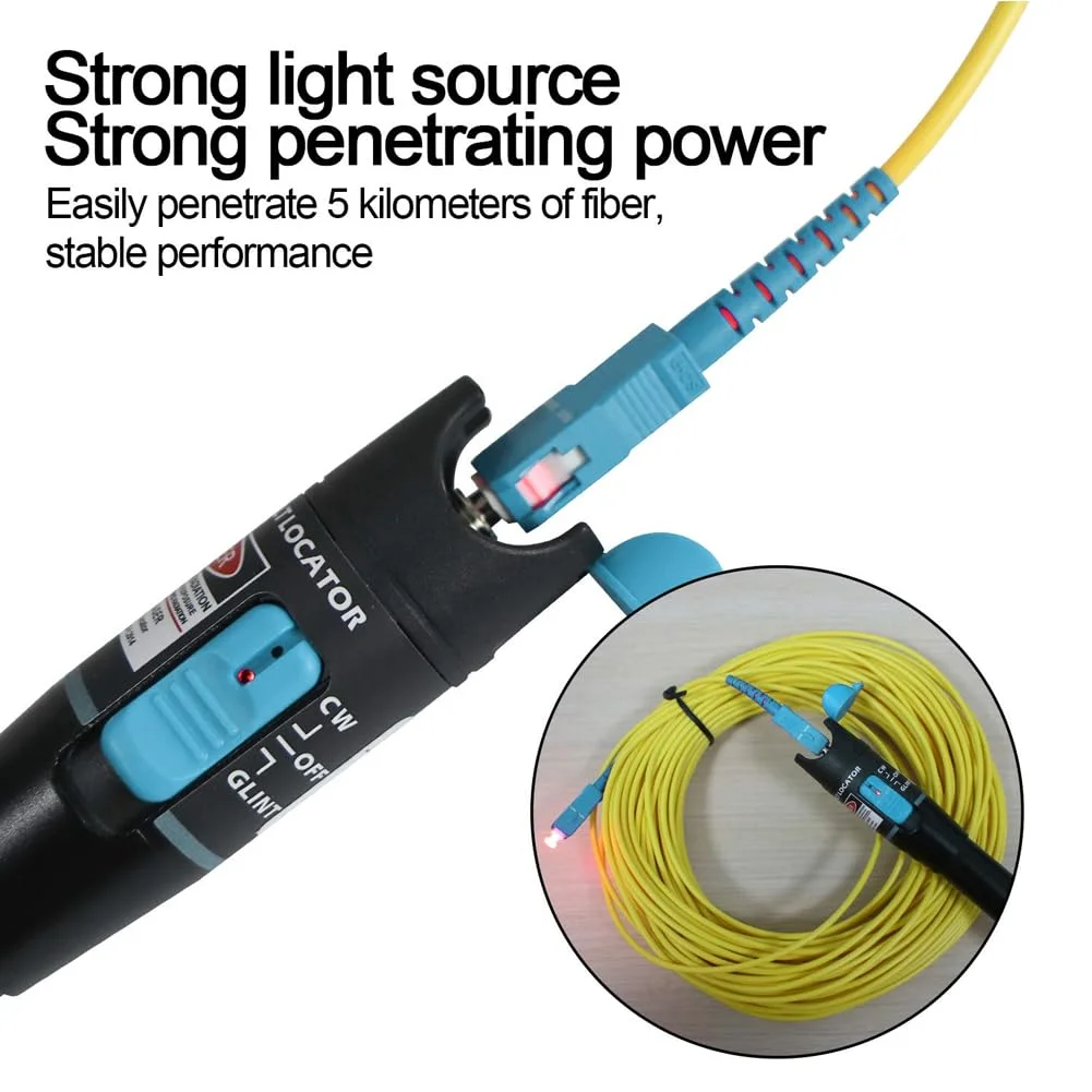 نشانگر عیب یاب بصری MIKUER، قلم نور قرمز تستر کابل فیبر نوری، تجهیزات تست کابل مناسب برای کانکتور 2.5 میلی متری، برای نگهداری مهندسی مخابرات CATV نشانگر عیب یاب بصری MIKUER، قلم نور قرمز تستر کابل فیبر نوری، تجهیزات تست کابل مناسب برای کانکتور 2.5 میلی متری، برای نگهداری مهندسی مخابرات CATV