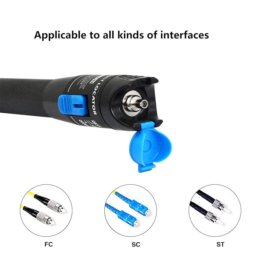 نشانگر عیب یاب بصری MIKUER، قلم نور قرمز تستر کابل فیبر نوری، تجهیزات تست کابل مناسب برای کانکتور 2.5 میلی متری، برای نگهداری مهندسی مخابرات CATV نشانگر عیب یاب بصری MIKUER، قلم نور قرمز تستر کابل فیبر نوری، تجهیزات تست کابل مناسب برای کانکتور 2.5 میلی متری، برای نگهداری مهندسی مخابرات CATV