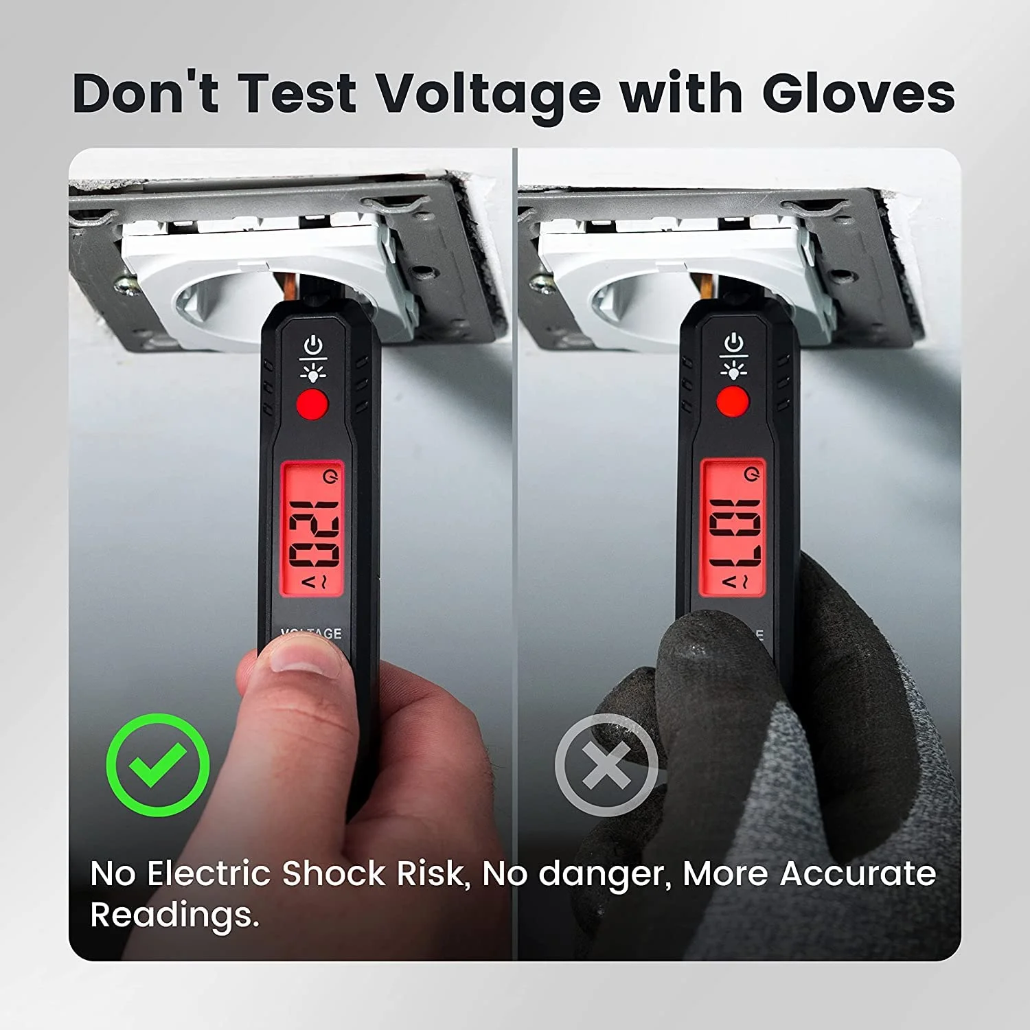 تستر ولتاژ SYOSI، قلم ولتاژ 12 تا 300 ولت تماسی و غیر تماسی با NCV، سیم زنده، تستر سیم نول، تستر الکتریکی با صفحه نمایش LCD، زنگ هشدار، یاب نقطه شکست سیم