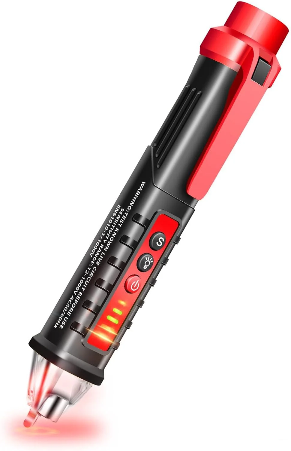 تستر ولتاژ غیر تماسی NALACAL، با محدوده ولتاژ AC از 12 ولت تا 1000 ولت، ابزار الکتریکی سیم زنده/خنثی با صفحه نمایش LCD، چراغ قوه، آشکارساز قلم جیبی، آلارم زنگ، یاب نقطه شکست سیم (1 عدد) تستر ولتاژ غیر تماسی NALACAL، با محدوده ولتاژ AC از 12 ولت تا 1000 ولت، ابزار الکتریکی سیم زنده/خنثی با صفحه نمایش LCD، چراغ قوه، آشکارساز قلم جیبی، آلارم زنگ، یاب نقطه شکست سیم (1 عدد)