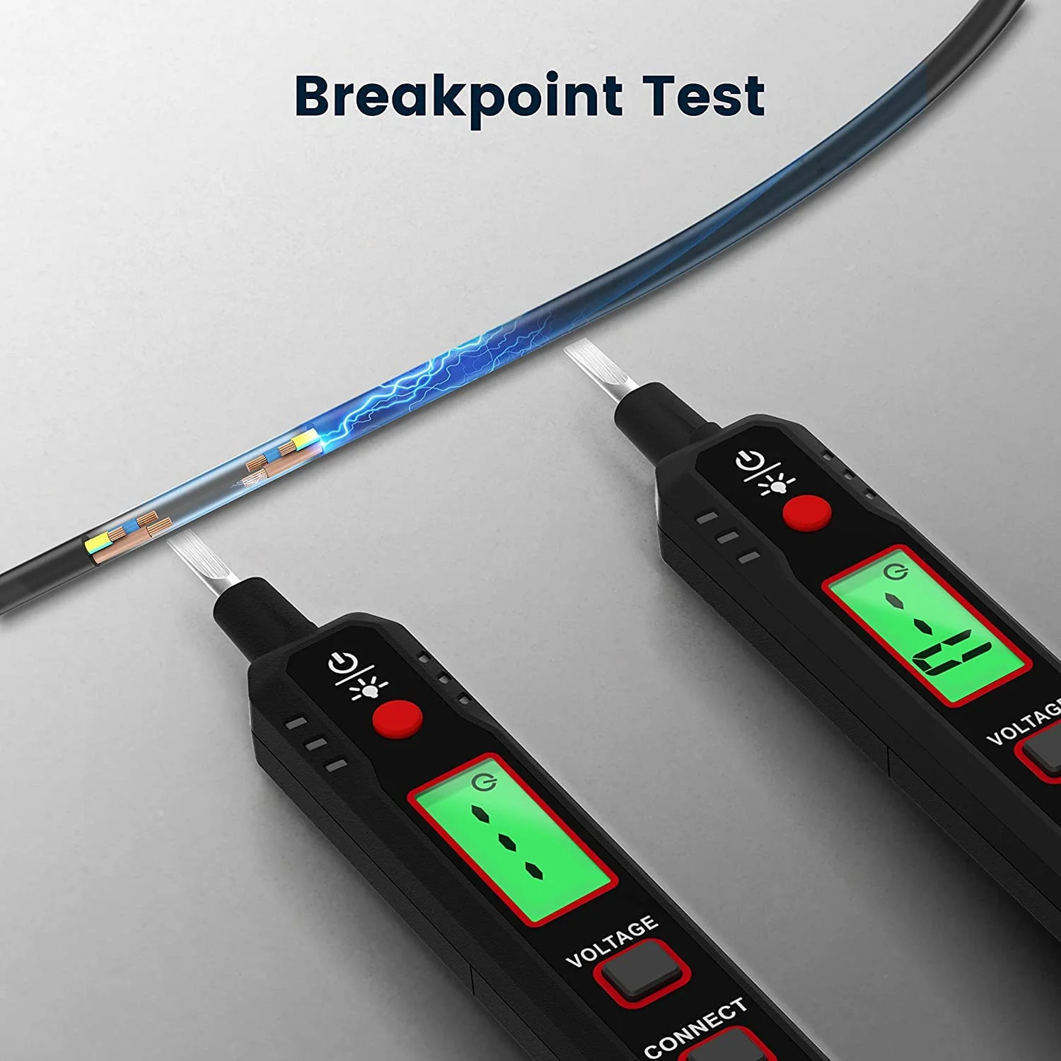 تستر ولتاژ SYOSI، قلم ولتاژ 12 تا 300 ولت تماسی و غیر تماسی با NCV، سیم زنده، تستر سیم نول، تستر الکتریکی با صفحه نمایش LCD، زنگ هشدار، یاب نقطه شکست سیم