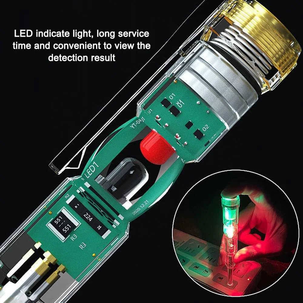 قلم تست ولتاژ هوشمند Irovami با نور LED بسیار روشن و ابزار نشانگر الکتریکی به همراه پیچ گوشتی قلم تست ولتاژ هوشمند Irovami با نور LED بسیار روشن و ابزار نشانگر الکتریکی به همراه پیچ گوشتی