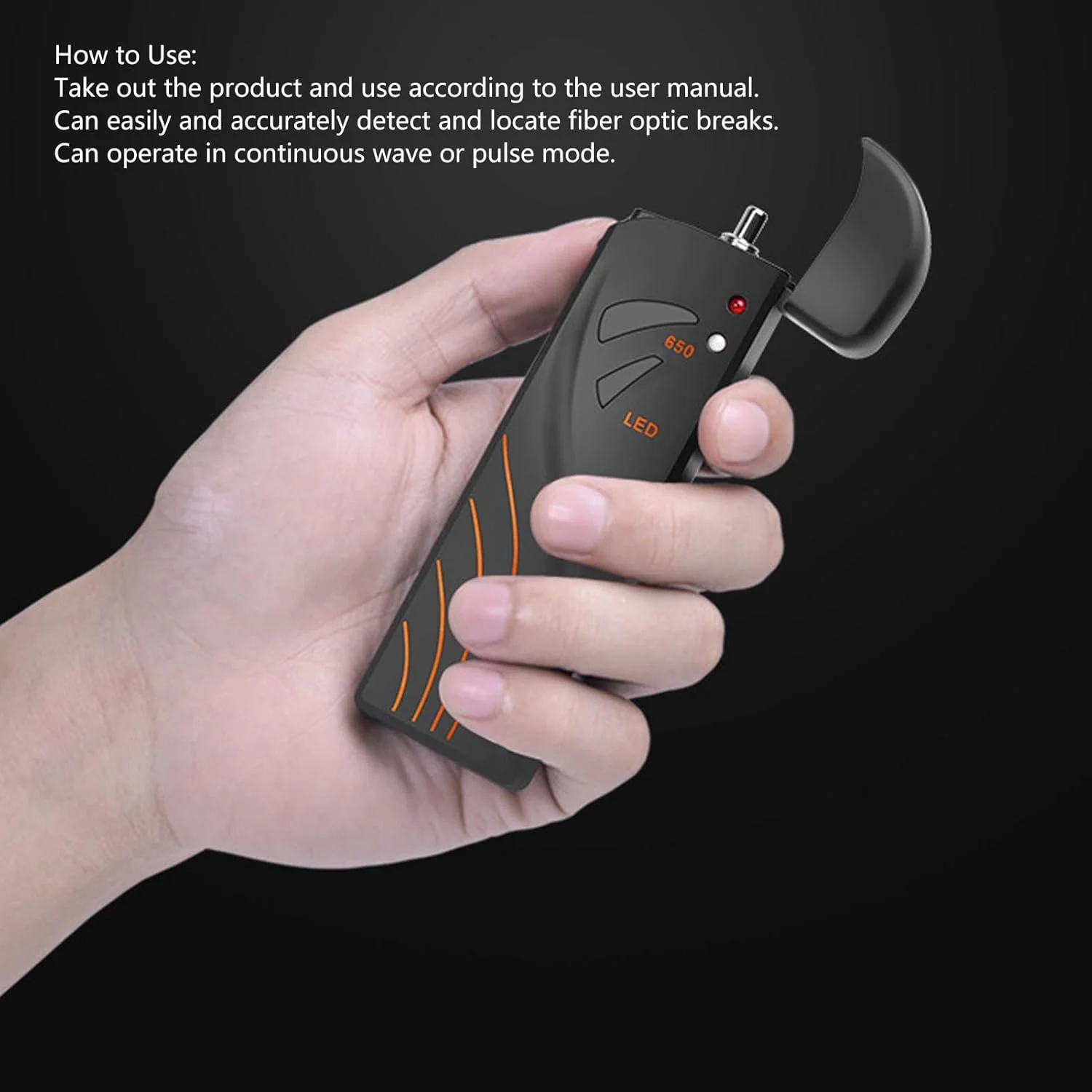 تستر نور فیبر نوری Eujgoov VFL، تستر منبع فیبر نوری 15 کیلومتر 15 میلی وات 2.5 میلی متر، قلم تست فیبر نوری، مکان یاب عیب یابی بصری