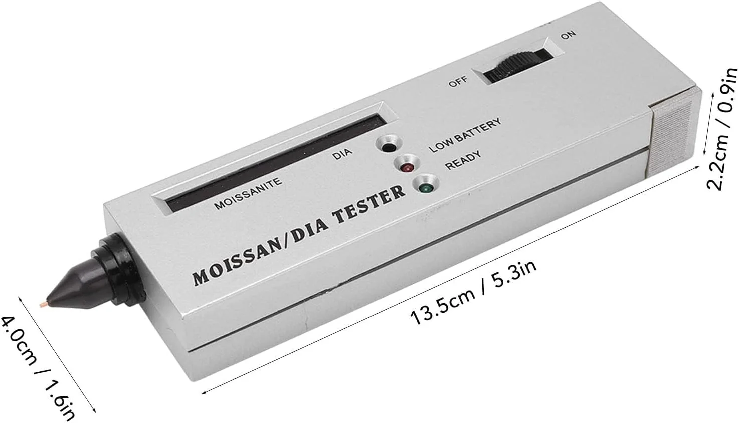 قلم تست الماس Excefore، تستر الماس جواهری با دقت بالا، ابزار تست جواهر با صفحه نمایش LCD و نشانگر LED برای جواهرسازان حرفه ای و مبتدی