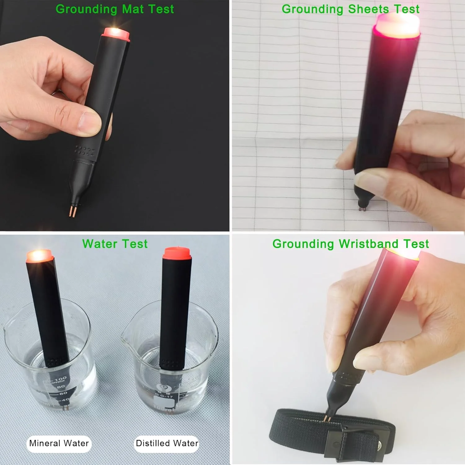 قلم تست رسانایی Merisky، تستر اتصال به زمین، تستر پیوستگی برای زیراندازها، ملحفه ها، پدها، پتوها، روبالشی های اتصال به زمین. برای تست اثربخشی محصولات متصل به زمین استفاده کنید.