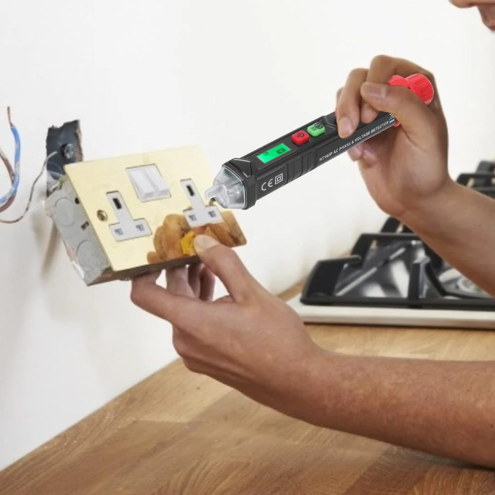 تستر ولتاژ غیر تماسی، آشکارساز ولتاژ، تستر قلمی AC نشانگر چرخش 3 فاز تستر ولتاژ غیر تماسی، آشکارساز ولتاژ، تستر قلمی AC نشانگر چرخش 3 فاز