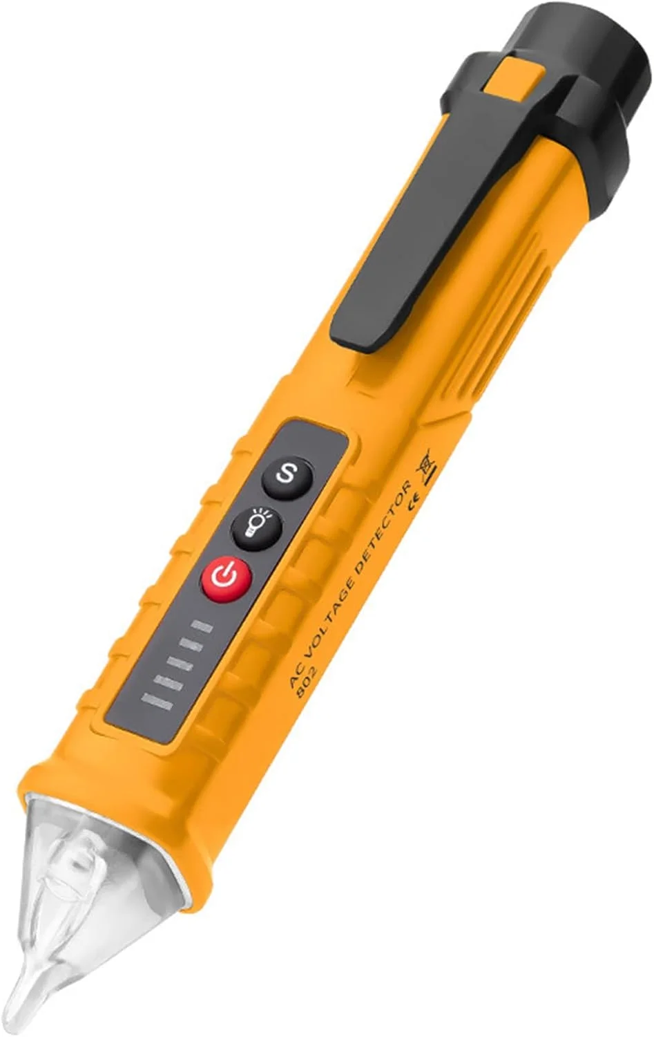 قلم تست ولتاژ، آشکارساز ولتاژ AC، تستر جریان، قلم القایی خانگی، تست هوشمند الکتریکی با آلارم صوتی و نوری - زرد