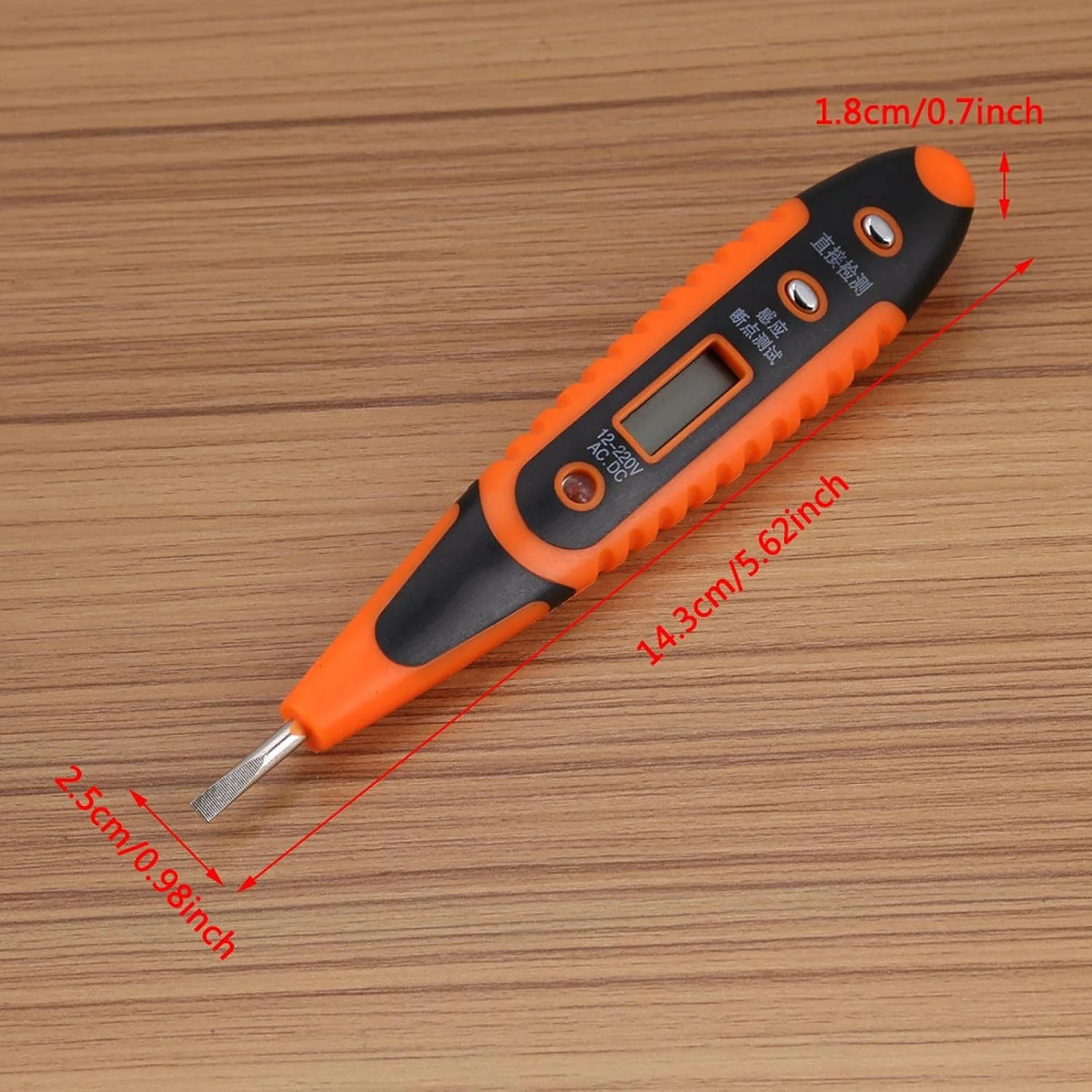 تستر ولتاژ دیجیتال AC/DC، ابزار تشخیص ولتاژ با نمایشگر LED، قلم تست خانگی برای برقکار کارخانه، 12-220 ولت (قلم بدون نور) تستر ولتاژ دیجیتال AC/DC، ابزار تشخیص ولتاژ با نمایشگر LED، قلم تست خانگی برای برقکار کارخانه، 12-220 ولت (قلم بدون نور)