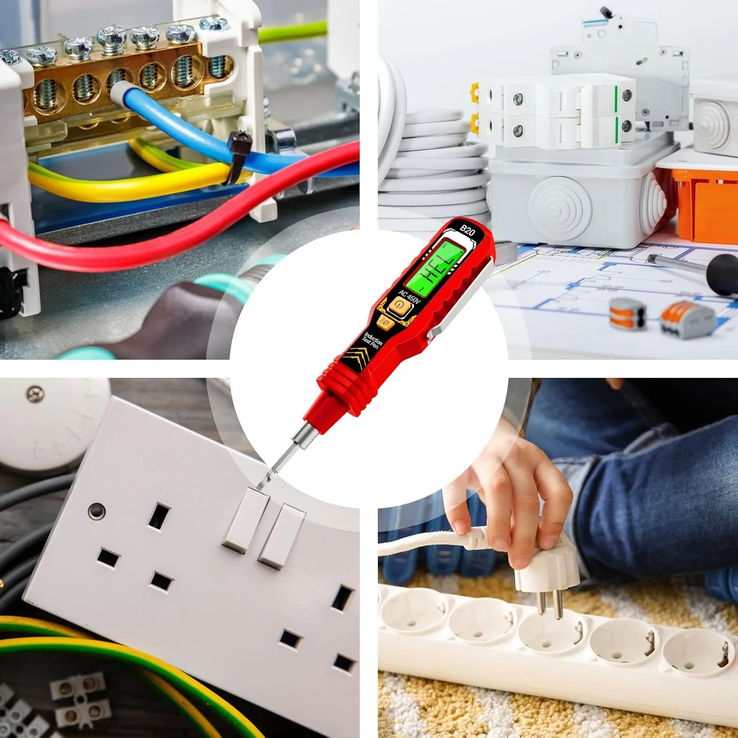 قلم تشخیص ولتاژ - قلم تست برق دو سر | یابنده مدار شکن با دقت بالا با نور LED، ابزار برقی قابل حمل و بادوام برای مهندسی برق قلم تشخیص ولتاژ - قلم تست برق دو سر | یابنده مدار شکن با دقت بالا با نور LED، ابزار برقی قابل حمل و بادوام برای مهندسی برق