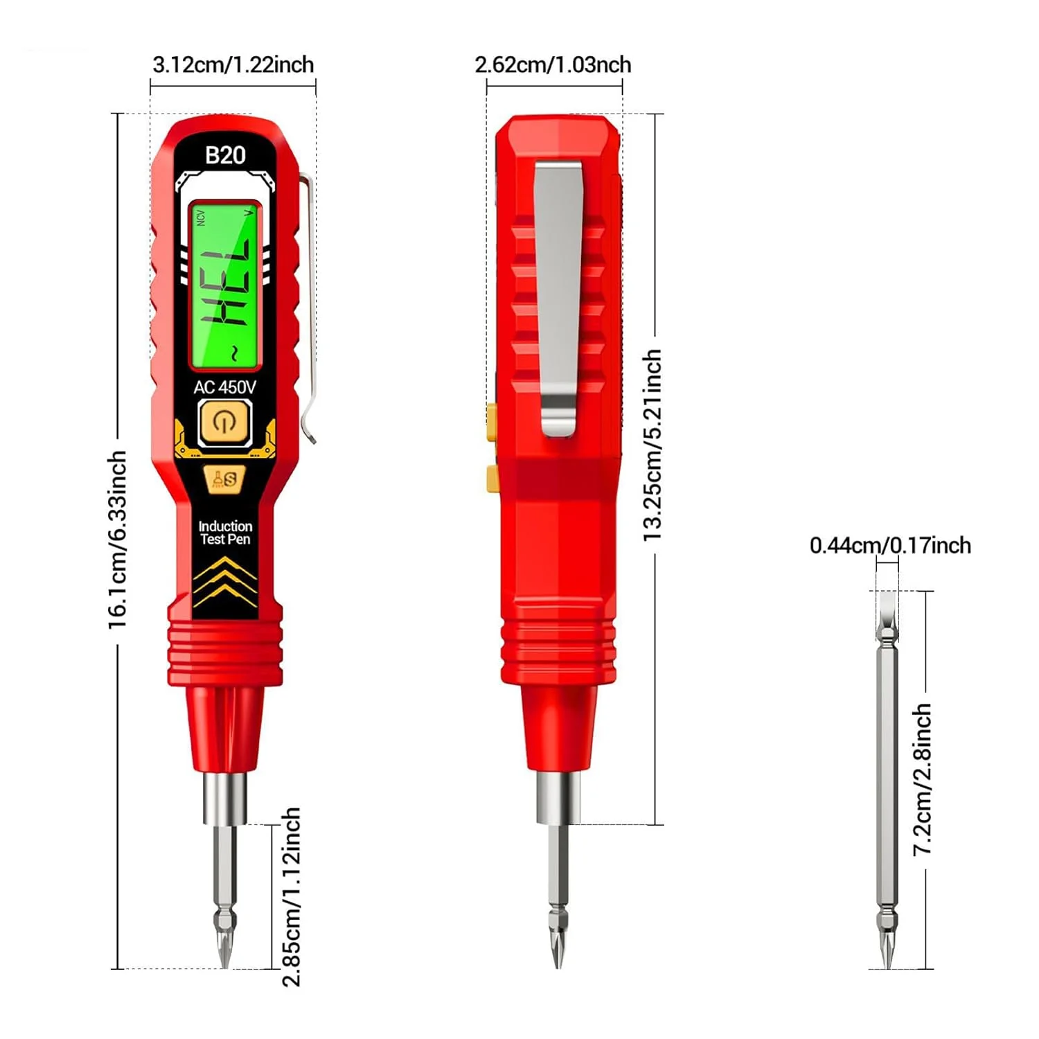 قلم تشخیص ولتاژ - قلم تست برق دو سر | یابنده مدار شکن با دقت بالا با نور LED، ابزار برقی قابل حمل و بادوام برای مهندسی برق قلم تشخیص ولتاژ - قلم تست برق دو سر | یابنده مدار شکن با دقت بالا با نور LED، ابزار برقی قابل حمل و بادوام برای مهندسی برق