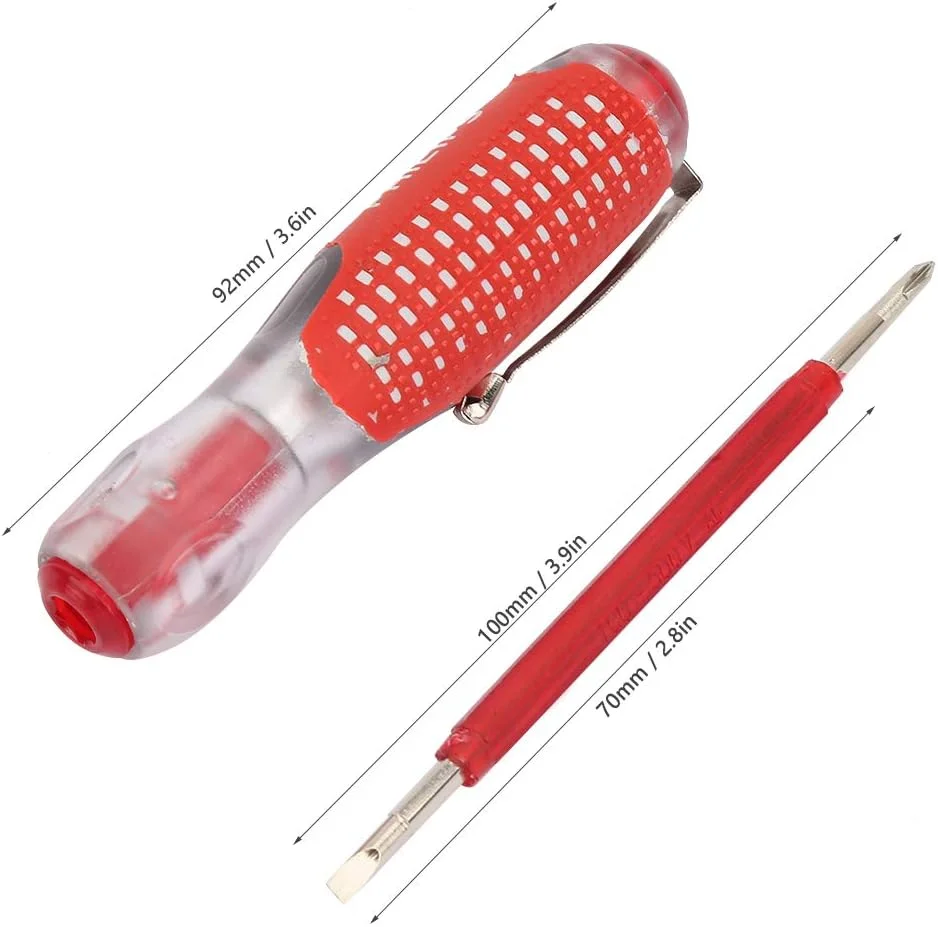 قلم تستر الکتریکی، ولتاژ تستر پیچ گوشتی الکتریکی 100-500 ولت، با پروب تشخیص قدرت تست ولتاژ و دسته ضد لغزش قلم تستر الکتریکی، ولتاژ تستر پیچ گوشتی الکتریکی 100-500 ولت، با پروب تشخیص قدرت تست ولتاژ و دسته ضد لغزش