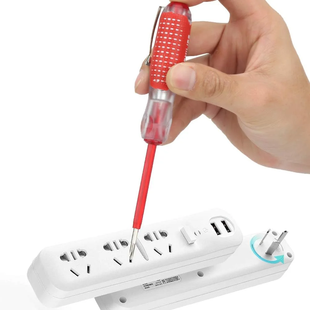 قلم تستر الکتریکی، ولتاژ تستر پیچ گوشتی الکتریکی 100-500 ولت، با پروب تشخیص قدرت تست ولتاژ و دسته ضد لغزش قلم تستر الکتریکی، ولتاژ تستر پیچ گوشتی الکتریکی 100-500 ولت، با پروب تشخیص قدرت تست ولتاژ و دسته ضد لغزش