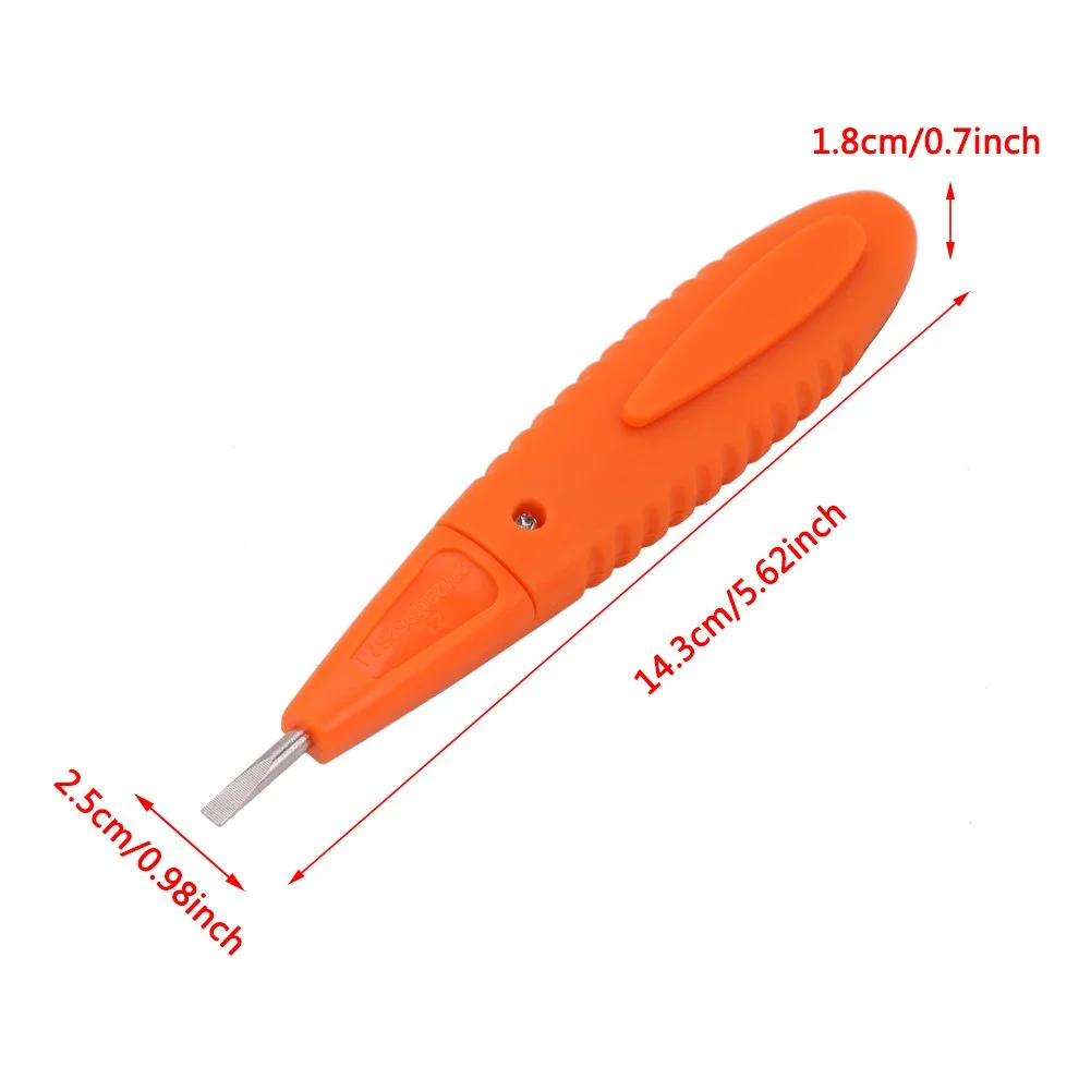 قلم تست ولتاژ دیجیتال AC/DC با نمایشگر LED برای مصارف خانگی، کارخانه و برقکار، 12-220 ولت (قلم با چراغ)