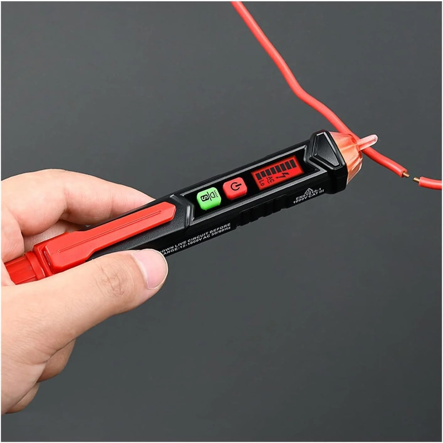 قلم تشخیص ولتاژ غیر تماسی، ابزار تست ولتاژ غیر تماسی، تشخیص هوشمند، پریز برق، سیم زنده، آلارم سیم نول، تست سیم نول (رنگ: قلم تست HT101، سایز: S)