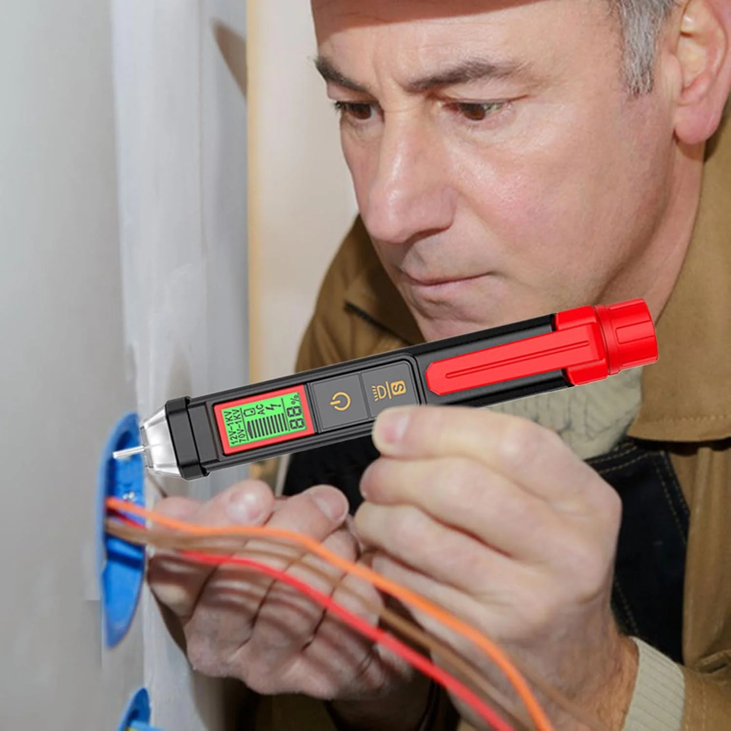 قلم تست ولتاژ، قلم تشخیص دقیق برای مدار - قلم تست ولتاژ غیر تماسی با صفحه نمایش دیجیتال LCD برای خودرو، خانه، صنعت، ماشین