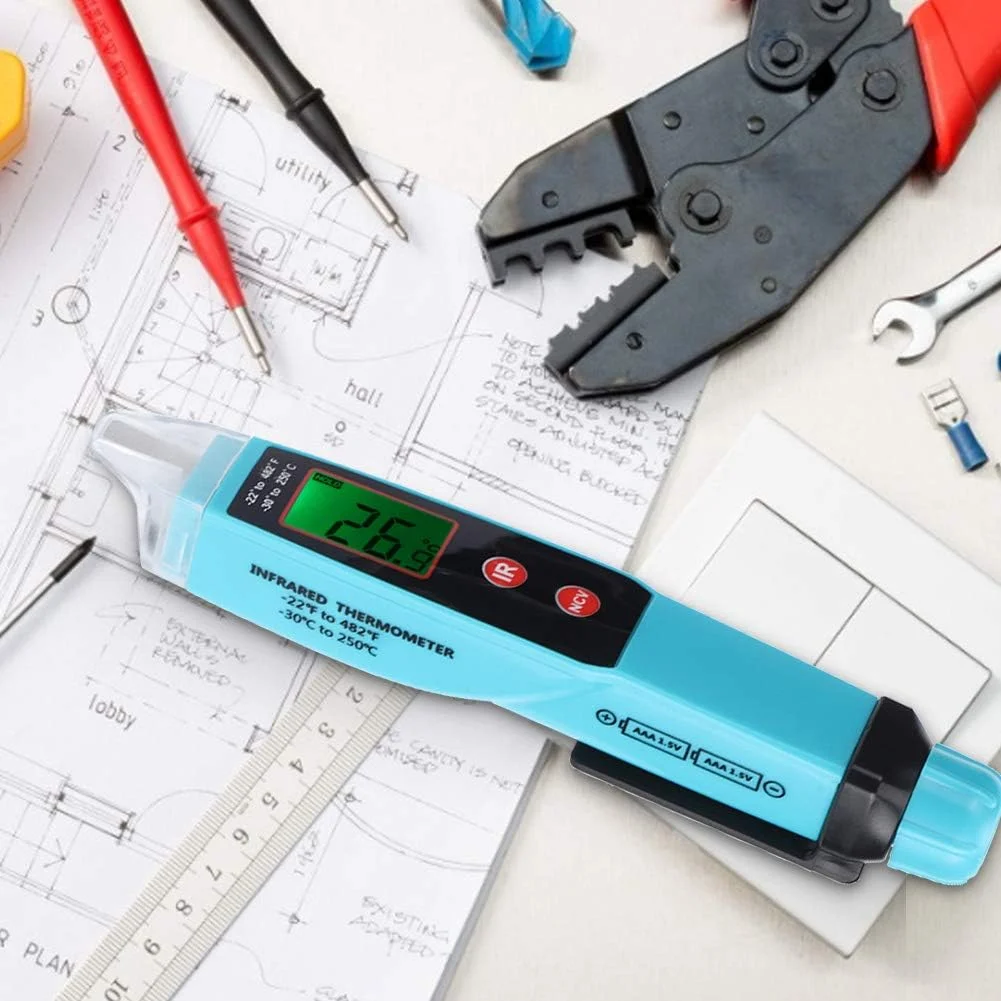 تستر ولتاژ JEOZBM، قلم تست الکتریکی غیر تماسی، قلم AC 12-1000 ولت، تستر دمای الکتریکی با صفحه نمایش LCD، چراغ قوه تستر ولتاژ JEOZBM، قلم تست الکتریکی غیر تماسی، قلم AC 12-1000 ولت، تستر دمای الکتریکی با صفحه نمایش LCD، چراغ قوه