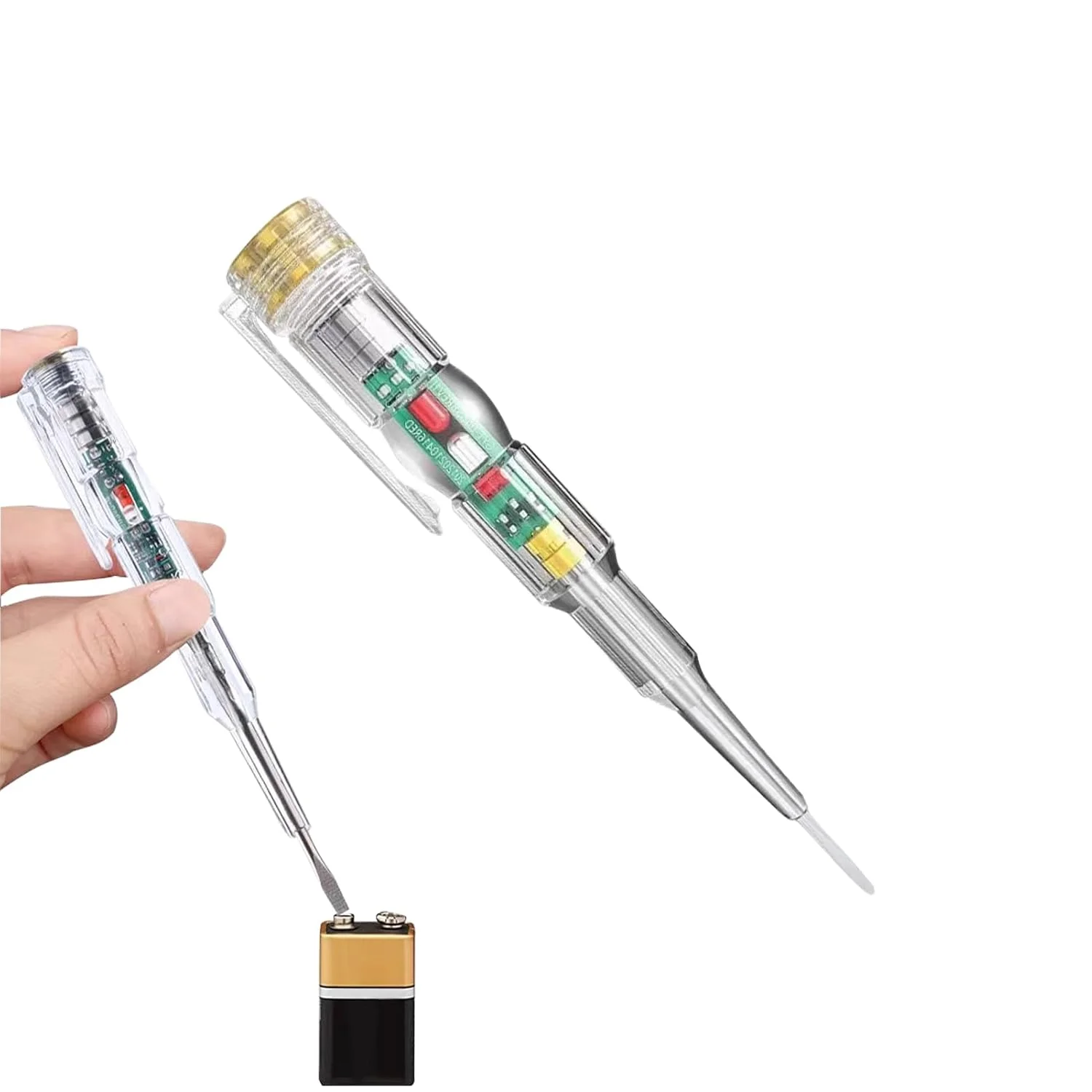 قلم تشخیص ولتاژ | قلم تست ولتاژ تشخیص برق | ابزاری جیبی با دستگیره ضد لغزش برای یافتن نقطه شکست سیم، مناسب برای تکنسین، صاحب خانه و مکانیک قلم تشخیص ولتاژ | قلم تست ولتاژ تشخیص برق | ابزاری جیبی با دستگیره ضد لغزش برای یافتن نقطه شکست سیم، مناسب برای تکنسین، صاحب خانه و مکانیک