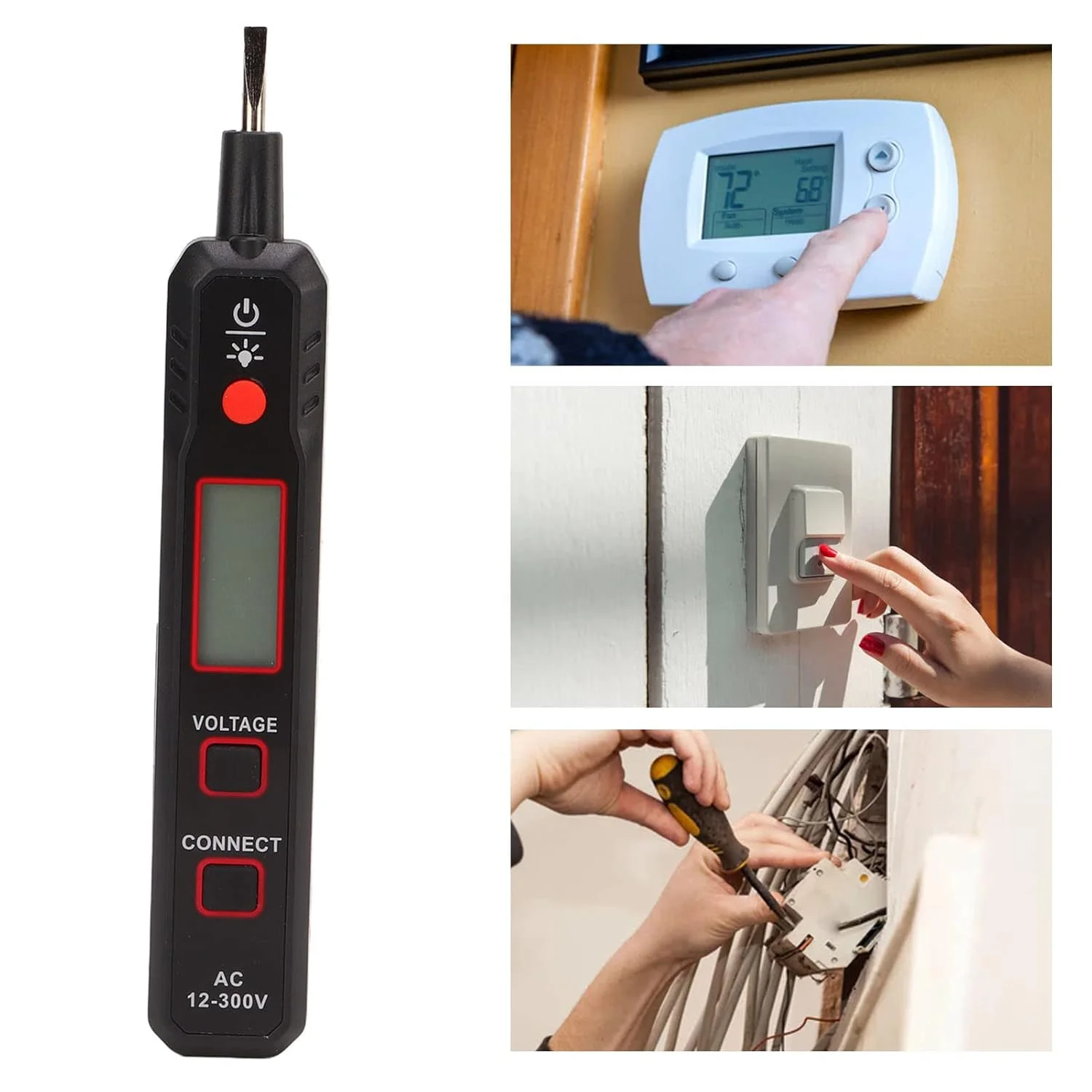 قلم تست ولتاژ NDNCZDHC مدل HT89، قلم تست ولتاژ غیر تماسی AC 12-300 ولت، ابزار برق کار، قلم تست برق، تست ولتاژ الکتریکی