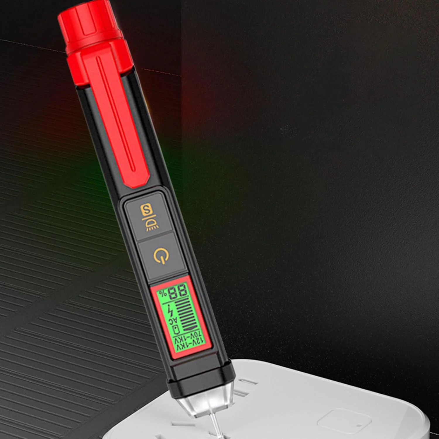 تستر ولتاژ | قلم تشخیص مدار غیر تماسی | قلم تستر دیجیتال LCD قابل حمل برای خودرو، صنعت، ماشین