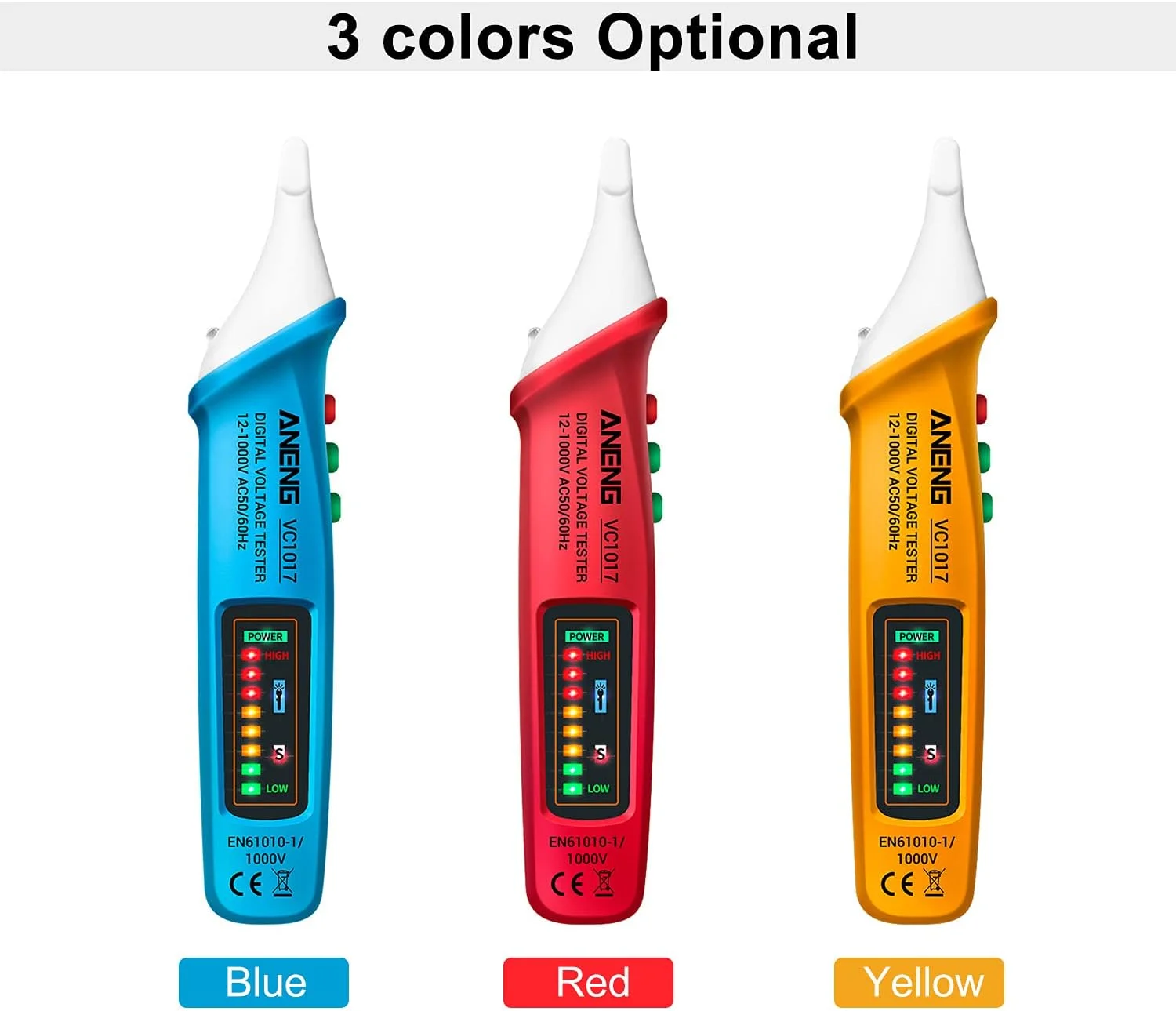 قلم تست ولتاژ AC مدل Joleritc VC1017، قلم تست ولتاژ نوع قلمی NCV، قلم تست هوشمند تشخیص خط برای تکنسین برق
