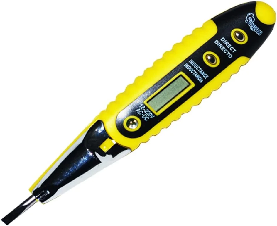 2 عدد قلم تست خروجی، قلم تست ولتاژ، تستر مدار الکتریکی، تستر القایی سوکت، تستر برق زرد