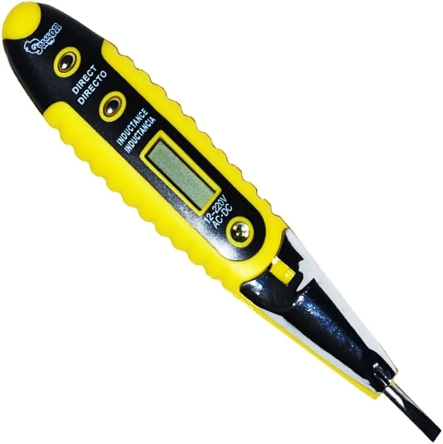 2 عدد قلم تست خروجی، قلم تست ولتاژ، تستر مدار الکتریکی، تستر القایی سوکت، تستر برق زرد