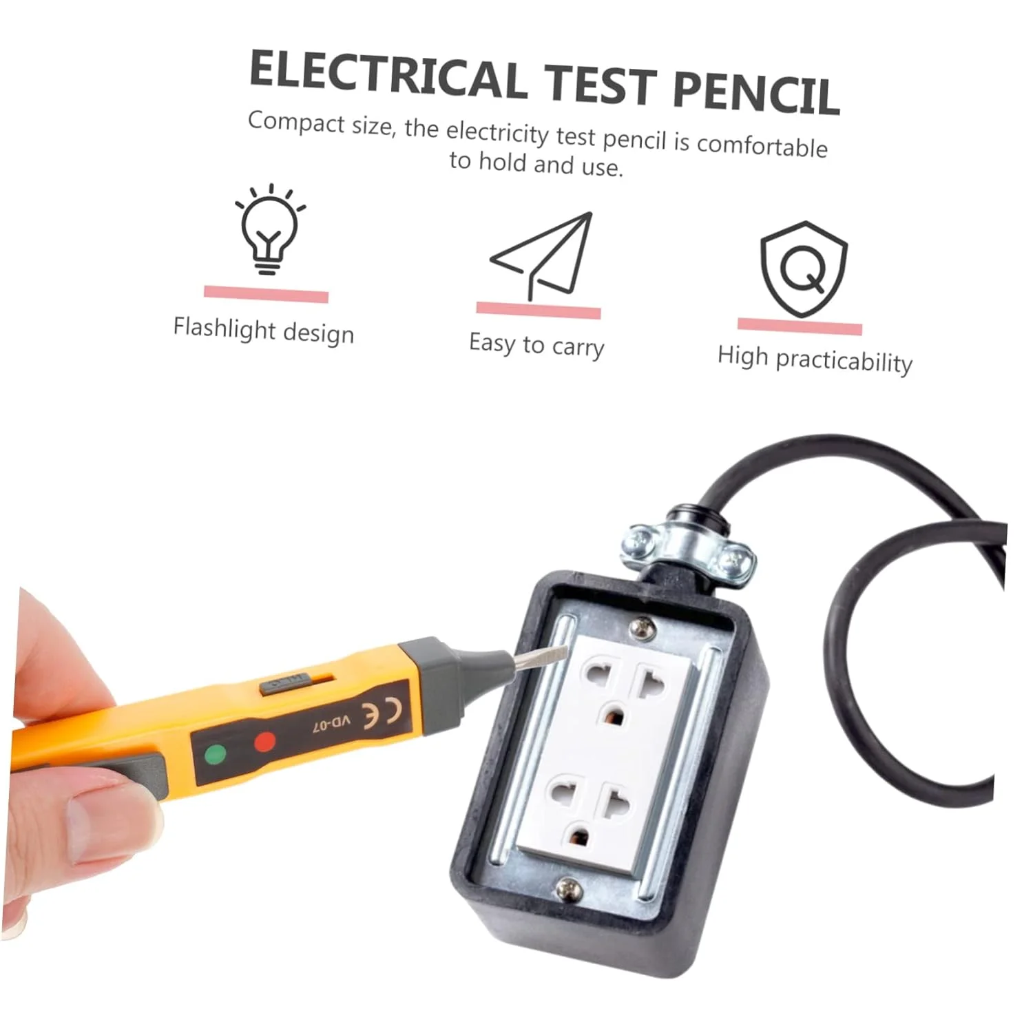 مداد تست ولتاژ LAKIKA، تستر ولت متر، تستر سیم برق دار، قلم تست الکتریکی، قلم تشخیص ولتاژ غیر تماسی، قلم تستر DC، قلم برق غیر تماسی، تستر ولتاژ غیر تماسی
