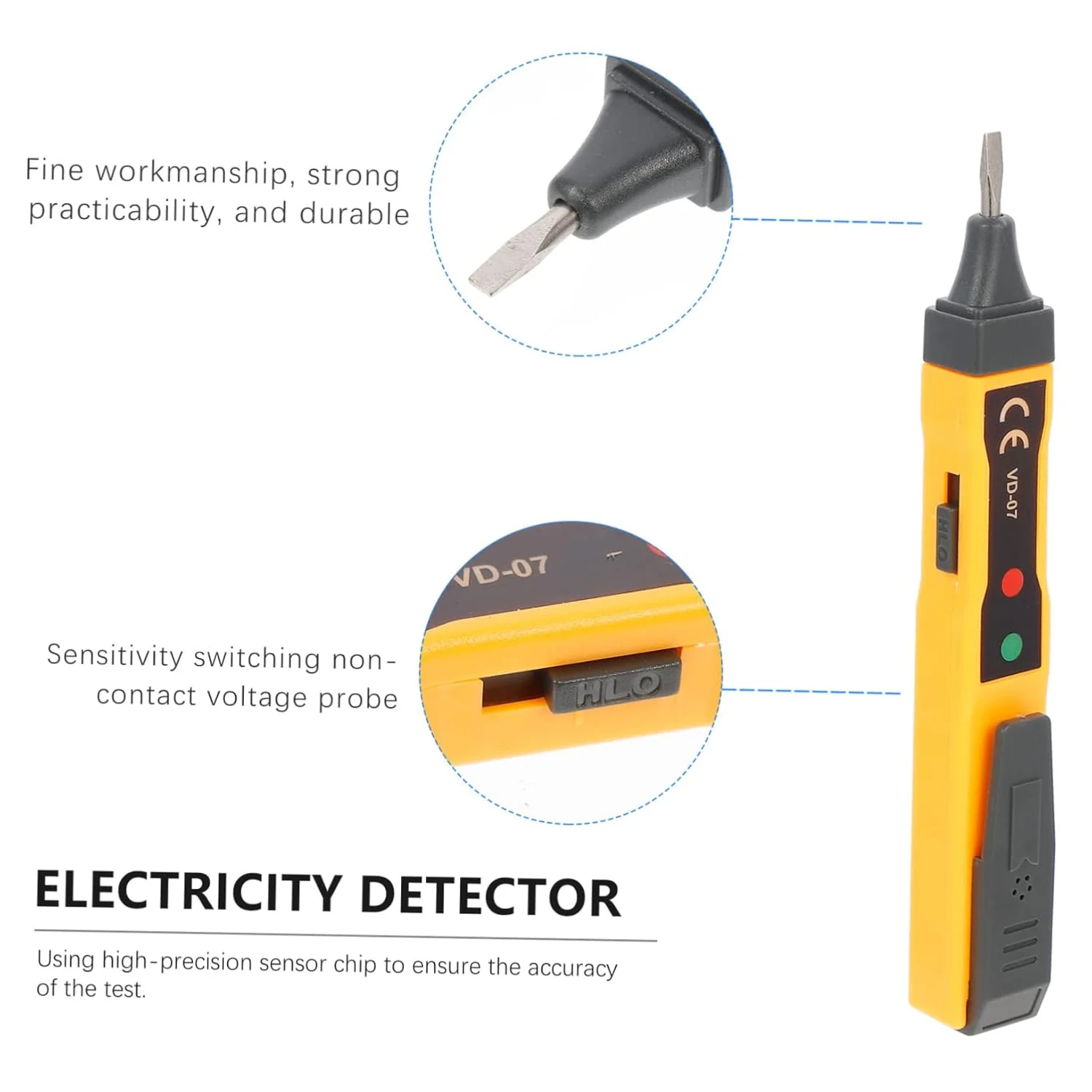 مداد تست ولتاژ LAKIKA، تستر ولت متر، تستر سیم برق دار، قلم تست الکتریکی، قلم تشخیص ولتاژ غیر تماسی، قلم تستر DC، قلم برق غیر تماسی، تستر ولتاژ غیر تماسی