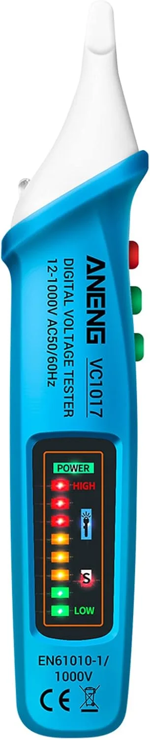 تستر ولتاژ ایرومای، VC1017 تستر ولتاژ AC قلمی، قلم تست الکتریکی NCV، قلم تست هوشمند تشخیص خط برای تکنسین برق