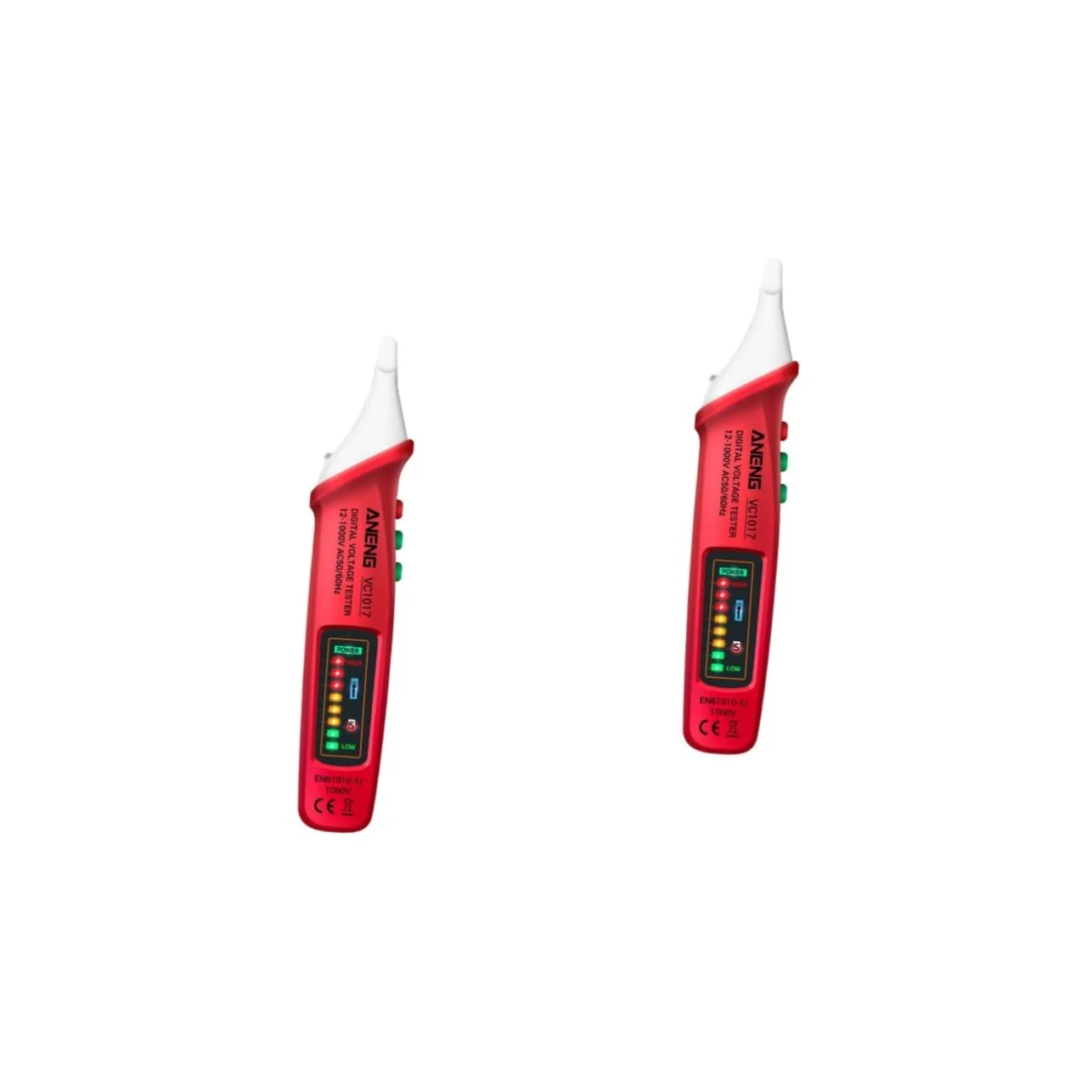 ولت متر 3 عددی با هشدار صوتی و نوری، قلم تستی دیجیتال الکتریکی به شکل مداد، تستر قلم بررسی ولتاژ الکتریکی دیجیتال، آشکارساز ولتاژ الکتریکی ABS (رنگ: قرمز 2 عدد، اندازه