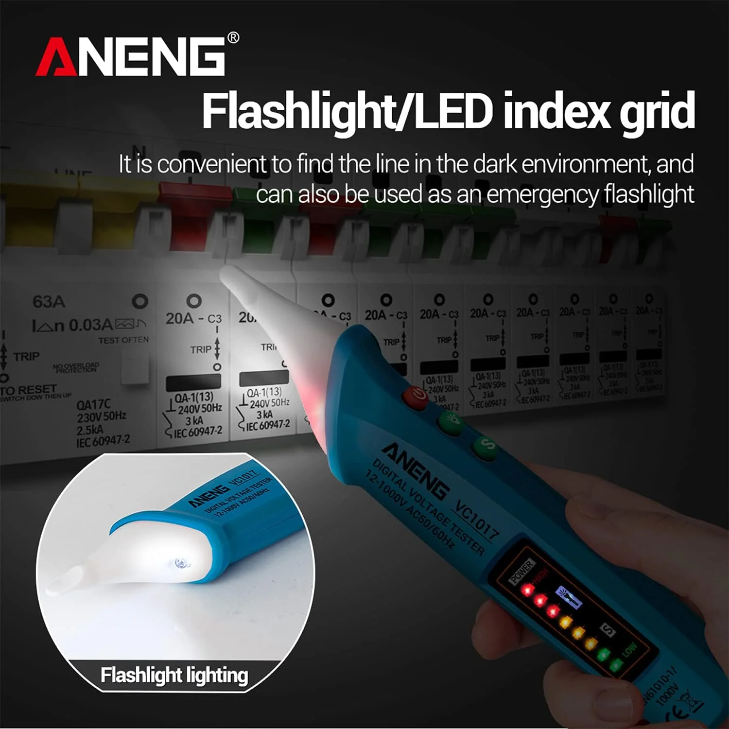 تستر ولتاژ ایرومای، VC1017 تستر ولتاژ AC قلمی، قلم تست الکتریکی NCV، قلم تست هوشمند تشخیص خط برای تکنسین برق تستر ولتاژ ایرومای، VC1017 تستر ولتاژ AC قلمی، قلم تست الکتریکی NCV، قلم تست هوشمند تشخیص خط برای تکنسین برق