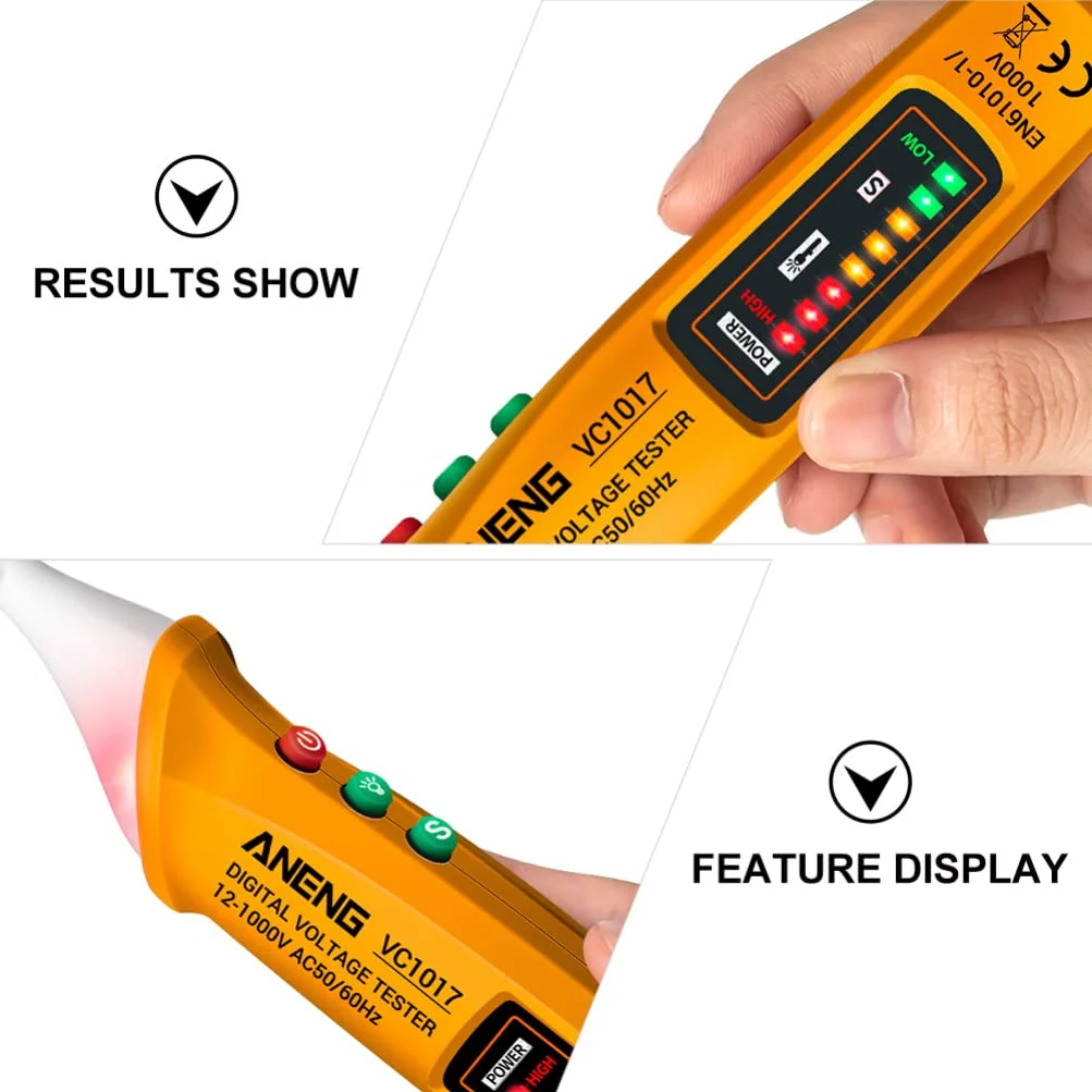 تستر ولتاژ غیر تماسی بادوام، قلم تست ولتاژ قابل حمل با چراغ قوه