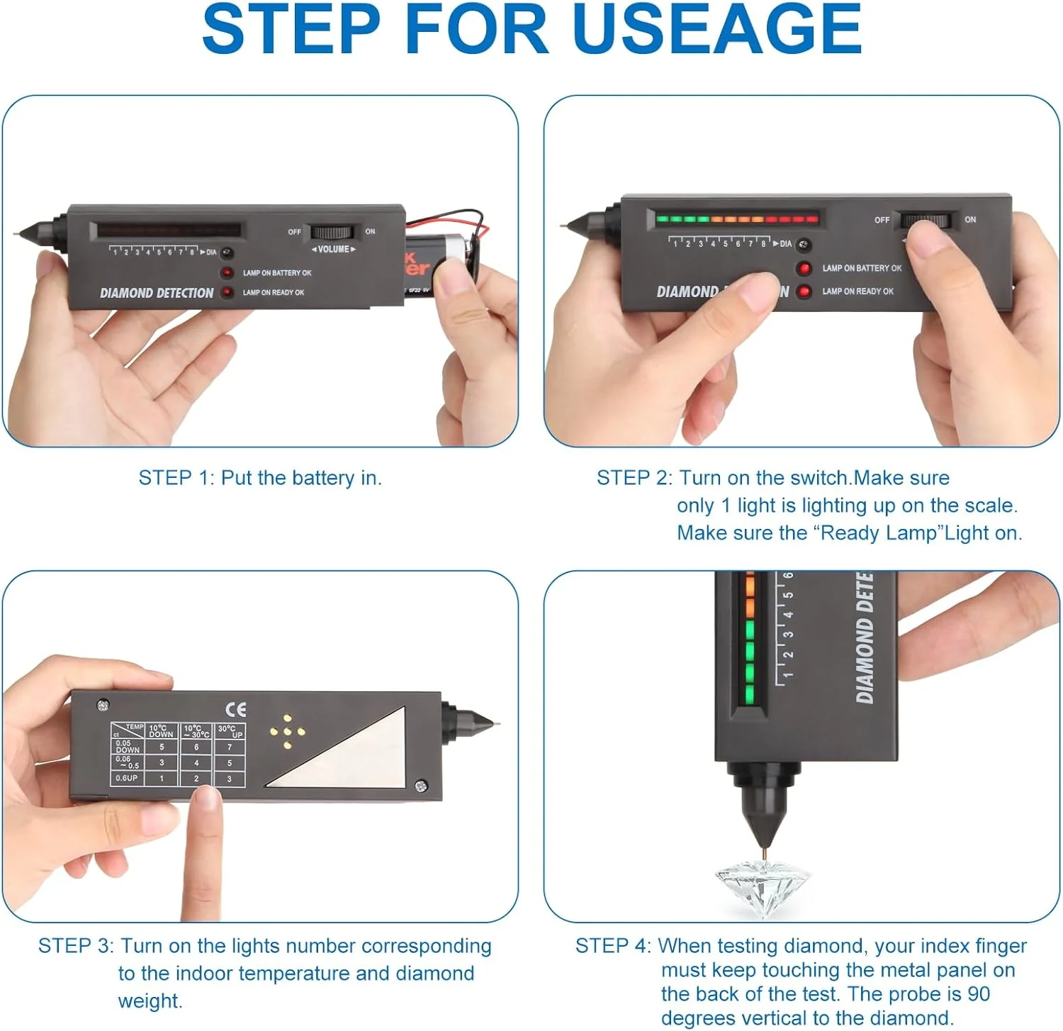 تستر الماس، ردیاب الماس، قلم تست الماس، تستر حرفه ای الماس، تستر جواهر، قلم تست الماس دقت بالا برای جواهرسازان حرفه ای (تسترهای الماس سیاه)