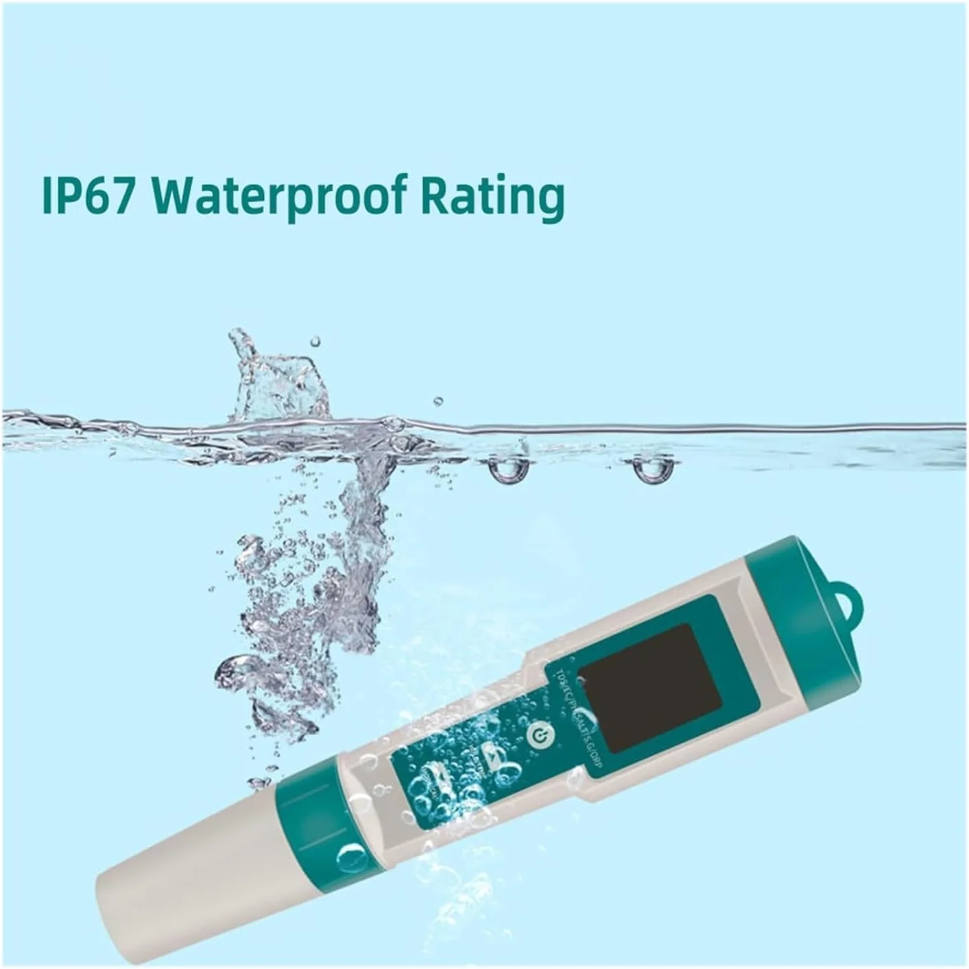 قلم تست کیفیت آب 7 در 1، تستر PH، آنالایزر کیفیت آب قابل حمل، PH/ORP/EC/TEMP/SALT/S.G/TDS LCD با نور پس زمینه ضد آب IP67، قلم تست کیفیت آب چند منظوره