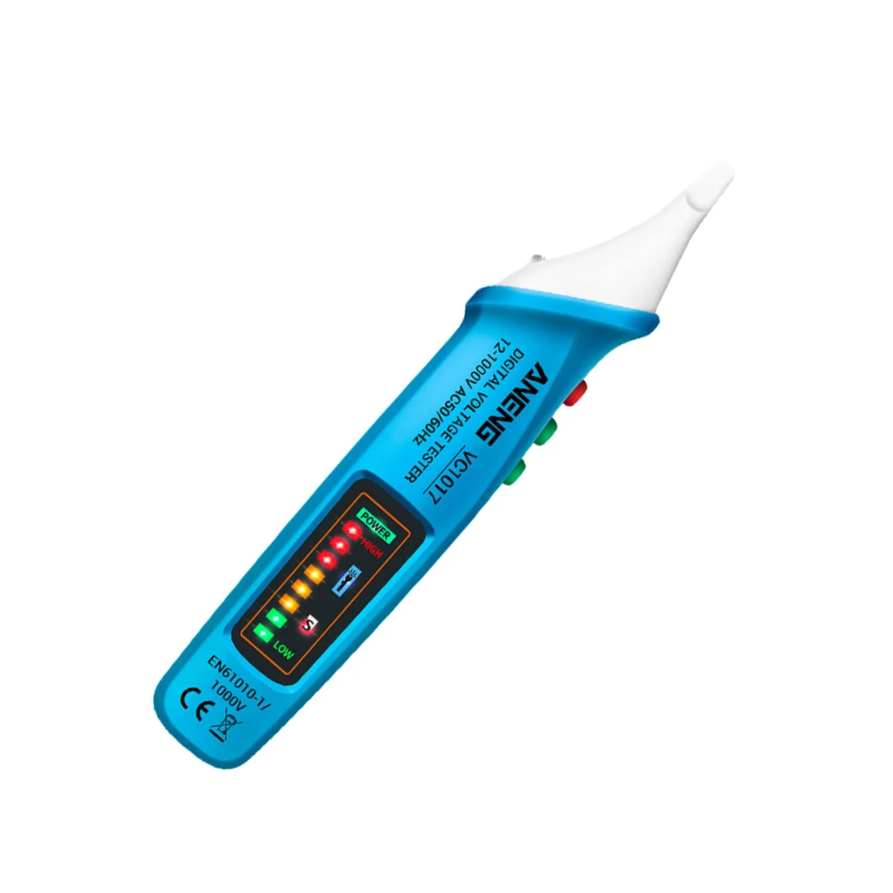 ولت متر 3 عددی مدادی شکل با هشدار صوتی و نوری، قلم تست دیجیتال برق، تستر ولتاژ، ولت متر دیجیتال الکتریکی، قلم تست برق، ردیاب ولتاژ ABS (رنگ: آبی، سایز: 1)
