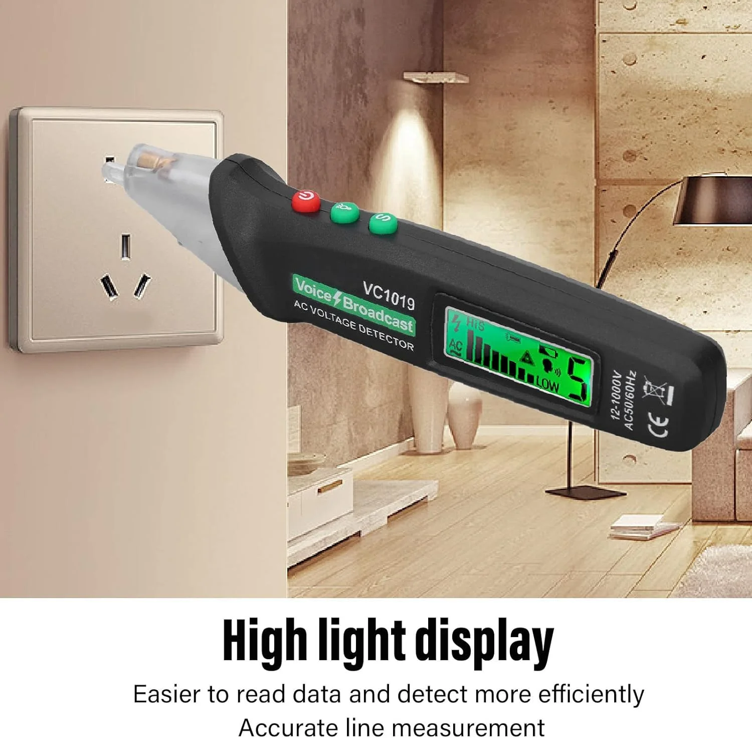 قلم تست ولتاژ غیر تماسی NDNCZDHC 12-1000 ولت، ابزار تست ولتاژ با آلارم صدا و نور، قلم تست برق با 5 سطح حساسیت قابل تنظیم قلم تست ولتاژ غیر تماسی NDNCZDHC 12-1000 ولت، ابزار تست ولتاژ با آلارم صدا و نور، قلم تست برق با 5 سطح حساسیت قابل تنظیم