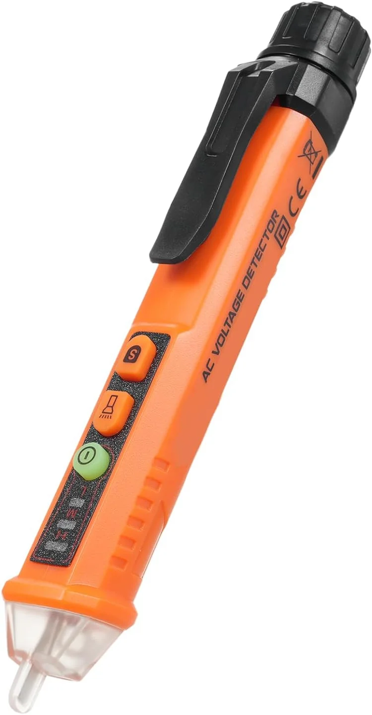 تستر ولتاژ Domary، ردیاب ولتاژ غیر تماسی، تستر مدار، تستر الکتریکی دو دامنه 12-1000V/48-1000V، قلم تست ردیاب ولتاژ AC با حساسیت قابل تنظیم با حالت هشدار نشانگر LED