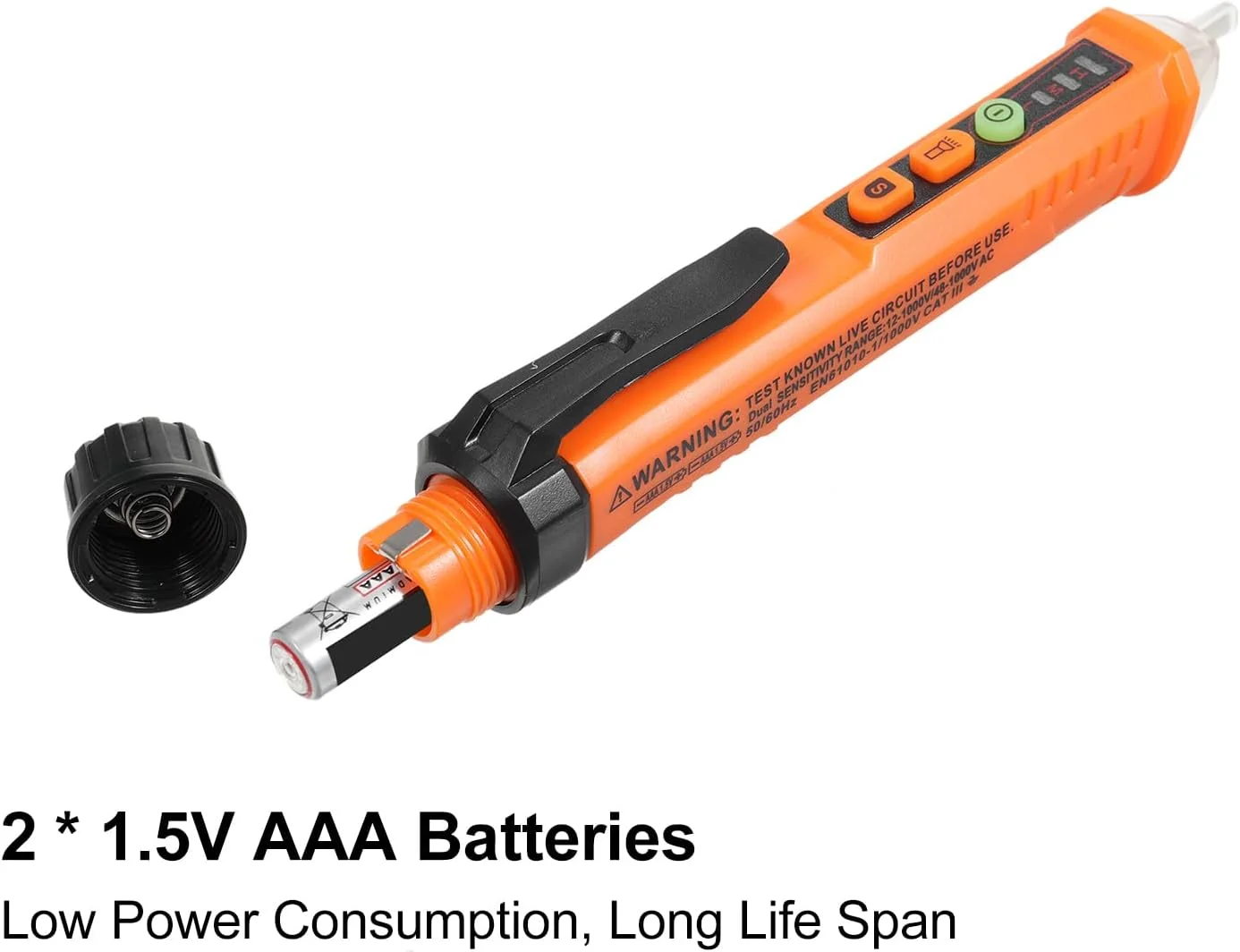 تستر ولتاژ Domary، ردیاب ولتاژ غیر تماسی، تستر مدار، تستر الکتریکی دو دامنه 12-1000V/48-1000V، قلم تست ردیاب ولتاژ AC با حساسیت قابل تنظیم با حالت هشدار نشانگر LED تستر ولتاژ Domary، ردیاب ولتاژ غیر تماسی، تستر مدار، تستر الکتریکی دو دامنه 12-1000V/48-1000V، قلم تست ردیاب ولتاژ AC با حساسیت قابل تنظیم با حالت هشدار نشانگر LED