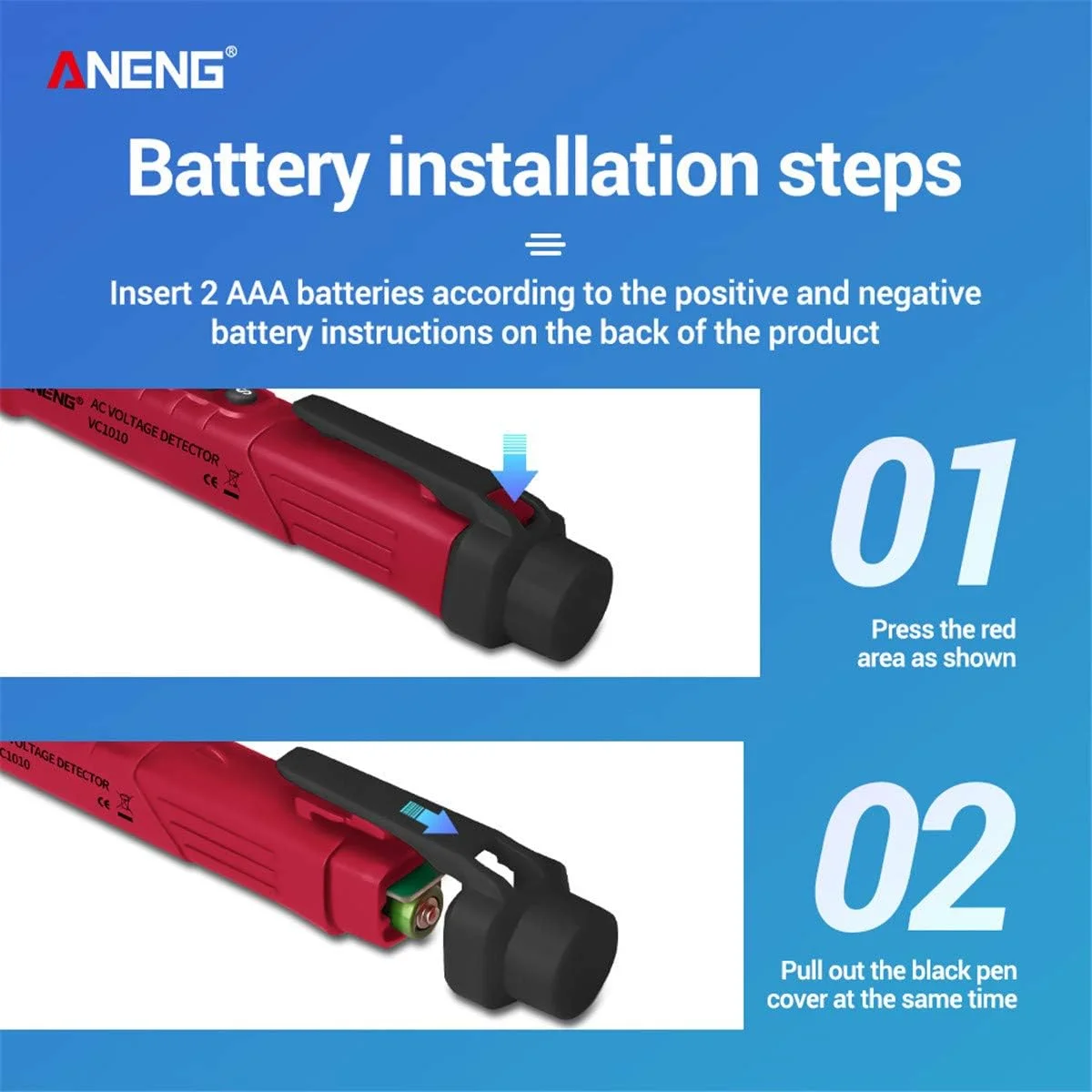 تستر ولتاژ AC غیر تماسی Joleritc VC1010 با حساسیت متغیر 12V-1000V، قلم تست برق دو رنج، نمایشگر LCD، ولتاژ قابل حمل با بوق و چراغ قوه تستر ولتاژ AC غیر تماسی Joleritc VC1010 با حساسیت متغیر 12V-1000V، قلم تست برق دو رنج، نمایشگر LCD، ولتاژ قابل حمل با بوق و چراغ قوه