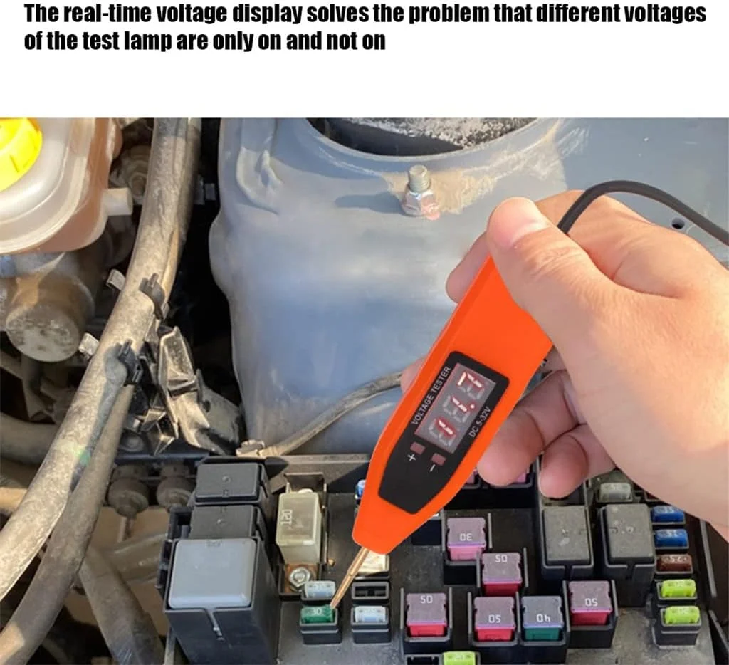 تستر سیستم الکتریکی QIVGXBO با نمایشگر دیجیتال، قلم تست ولتاژ خودرو، پروب قدرت مدادی Leunlee تستر سیستم الکتریکی QIVGXBO با نمایشگر دیجیتال، قلم تست ولتاژ خودرو، پروب قدرت مدادی Leunlee