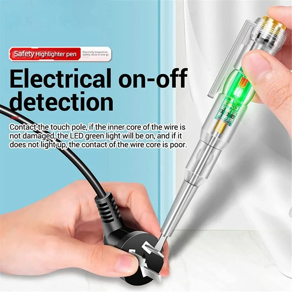 دو عدد قلم تست مدار الکتریکی 24-250 ولت، قلم تست الکتریکی پاسخگو، با چراغ نشانگر LED ضد آب دو عدد قلم تست مدار الکتریکی 24-250 ولت، قلم تست الکتریکی پاسخگو، با چراغ نشانگر LED ضد آب