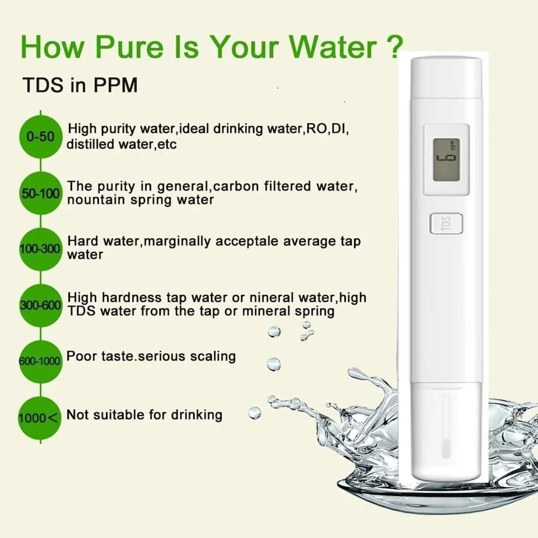 قلم تست TDS شوکا - دستگاه سنجش کیفیت آب دیجیتال با نمایشگر LCD، خاموشی خودکار و عملکرد ثابت نگه داشتن برای آب آشامیدنی، آکواریوم، کشت هیدروپونیک، استخرها و موارد دیگر قلم تست TDS شوکا - دستگاه سنجش کیفیت آب دیجیتال با نمایشگر LCD، خاموشی خودکار و عملکرد ثابت نگه داشتن برای آب آشامیدنی، آکواریوم، کشت هیدروپونیک، استخرها و موارد دیگر
