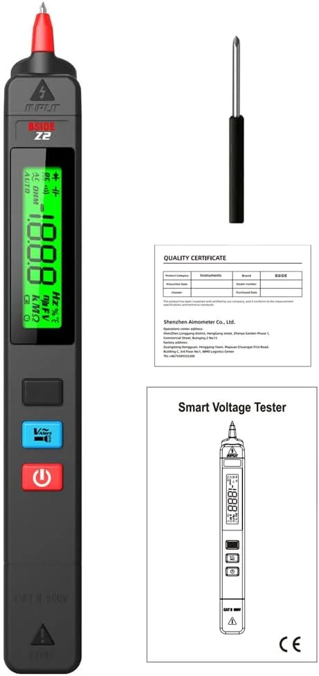 قلم تست ولتاژ متناوب دیجیتال Labymos، قلم تشخیص نشتی الکتریکی 0-300 ولت، قلم تست پیوستگی مدار غیر تماسی، بررسی سیم برق دار با نمایشگر نور پس زمینه قلم تست ولتاژ متناوب دیجیتال Labymos، قلم تشخیص نشتی الکتریکی 0-300 ولت، قلم تست پیوستگی مدار غیر تماسی، بررسی سیم برق دار با نمایشگر نور پس زمینه