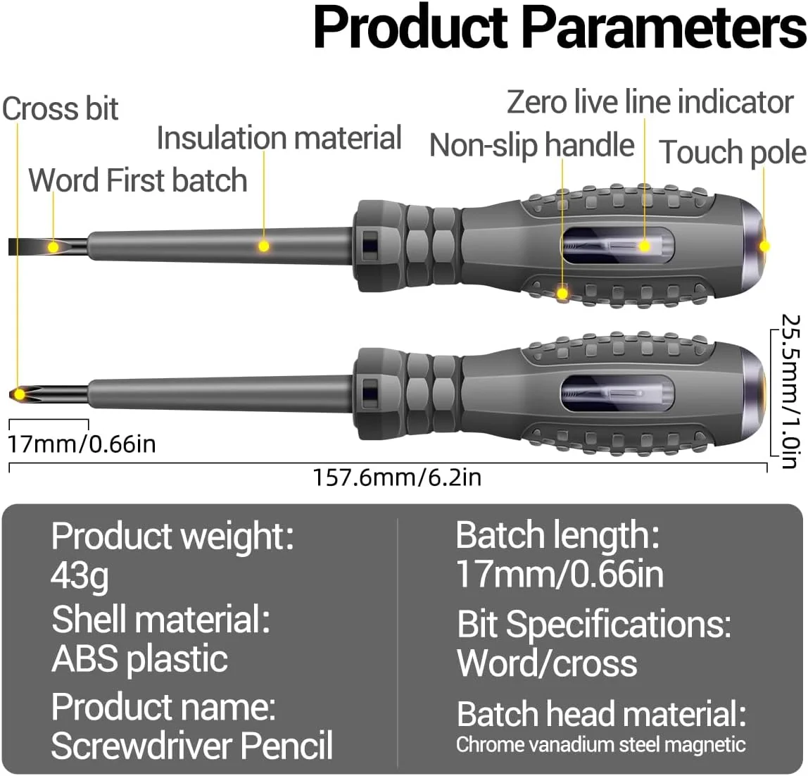 قلم تست ولتاژ الکتریکی Labymos B04، دو عددی، پیچ گوشتی دوسو/چهارسو، قلم نئون، نوک قلم غیر عایق، قلم تست برق قلم تست ولتاژ الکتریکی Labymos B04، دو عددی، پیچ گوشتی دوسو/چهارسو، قلم نئون، نوک قلم غیر عایق، قلم تست برق