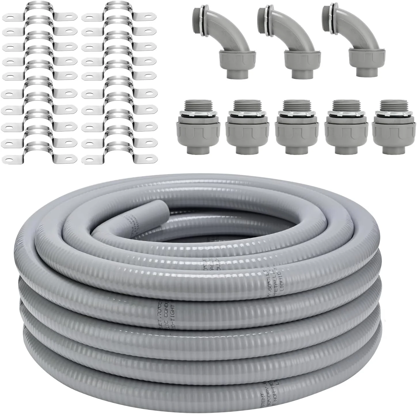 کیت اتصالات لوله خرطومی آببندی شده، کیت لوله خرطومی برق غیرفلزی انعطافپذیر و آببندی شده، لوله برق ضدآب مناسب فضای باز، اتصالات مستقیم/زاویهدار، بستها (1 اینچ در 100 فوت) کیت اتصالات لوله خرطومی آببندی شده، کیت لوله خرطومی برق غیرفلزی انعطافپذیر و آببندی شده، لوله برق ضدآب مناسب فضای باز، اتصالات مستقیم/زاویهدار، بستها (1 اینچ در 100 فوت)