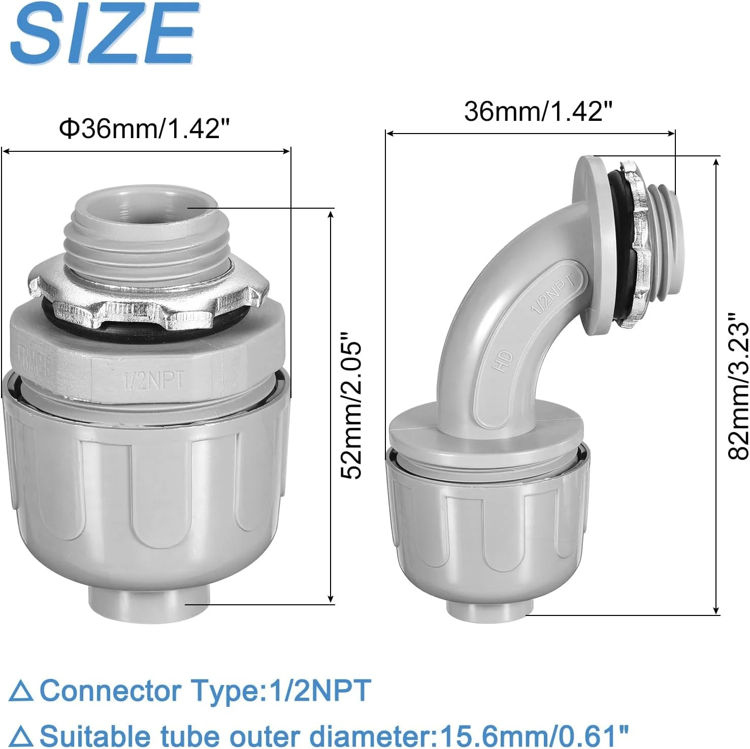 اتصالات لوله برق PVC ضد آب QUARKZMAN، سایز ½ اینچ NPT، شامل 30 عدد اتصالات مستقیم و زاویه دار 90 و 180 درجه اتصالات لوله برق PVC ضد آب QUARKZMAN، سایز ½ اینچ NPT، شامل 30 عدد اتصالات مستقیم و زاویه دار 90 و 180 درجه