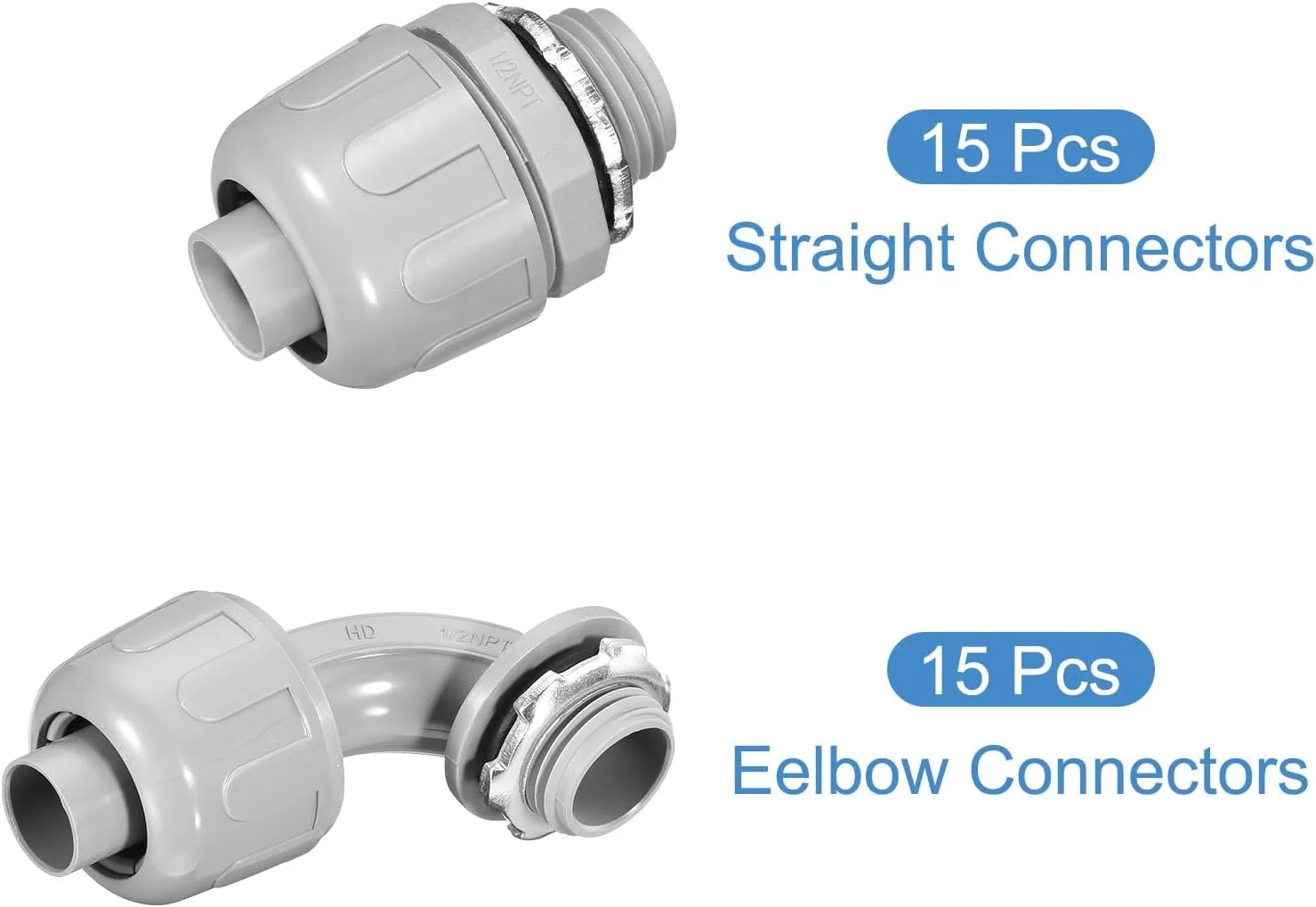 اتصالات لوله برق PVC ضد آب QUARKZMAN، سایز ½ اینچ NPT، شامل 30 عدد اتصالات مستقیم و زاویه دار 90 و 180 درجه اتصالات لوله برق PVC ضد آب QUARKZMAN، سایز ½ اینچ NPT، شامل 30 عدد اتصالات مستقیم و زاویه دار 90 و 180 درجه