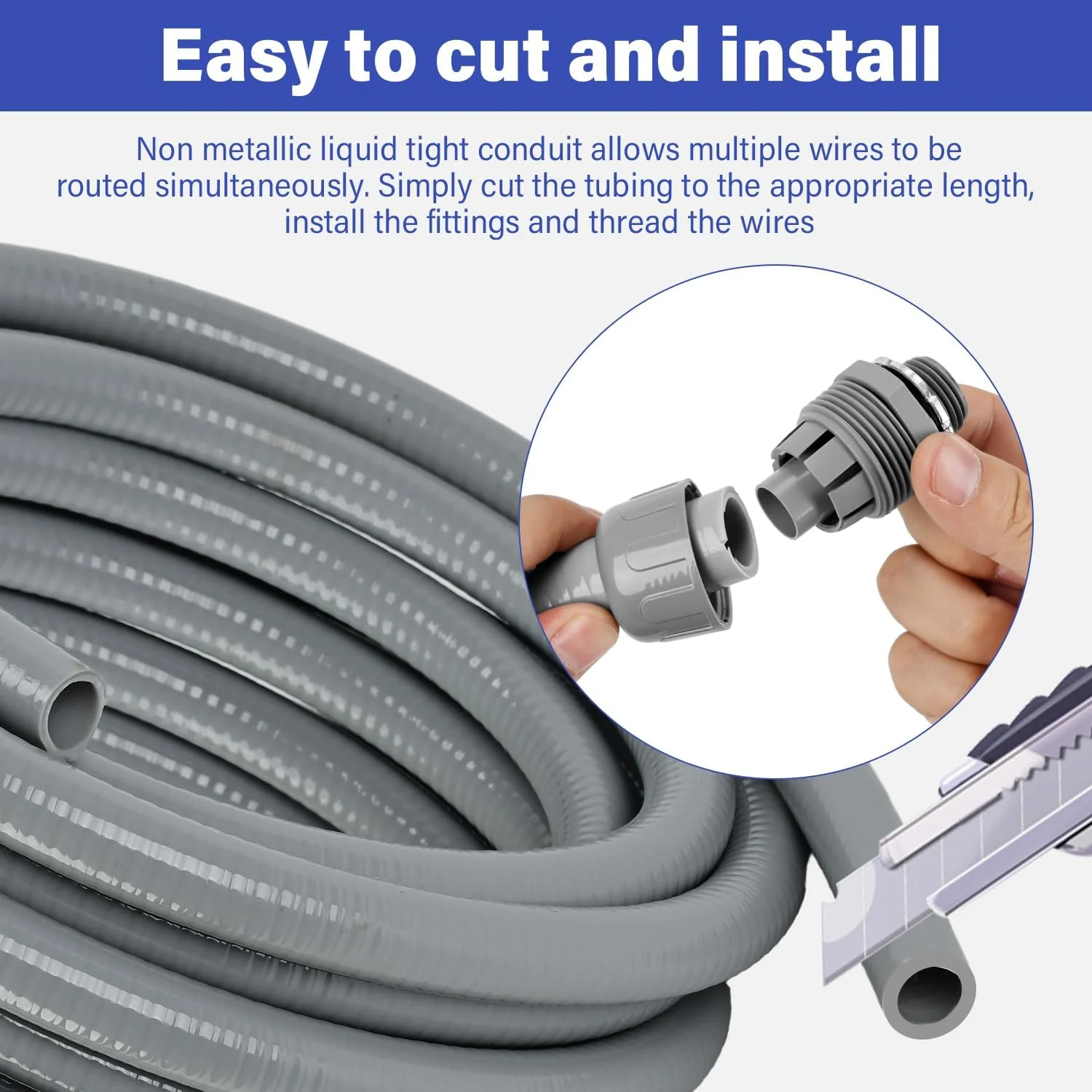 کیت اتصالات لوله خرطومی آببندی شده، کیت لوله خرطومی برق غیرفلزی انعطافپذیر و آببندی شده، لوله برق ضدآب مناسب فضای باز، اتصالات مستقیم/زاویهدار، بستها (1 اینچ در 100 فوت) کیت اتصالات لوله خرطومی آببندی شده، کیت لوله خرطومی برق غیرفلزی انعطافپذیر و آببندی شده، لوله برق ضدآب مناسب فضای باز، اتصالات مستقیم/زاویهدار، بستها (1 اینچ در 100 فوت)