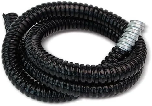 لوله خرطومی فلزی روکش PVC مشکی RACO Electrical GI برای محافظت از کابل (32 میلی متر) لوله خرطومی فلزی روکش PVC مشکی RACO Electrical GI برای محافظت از کابل (32 میلی متر)